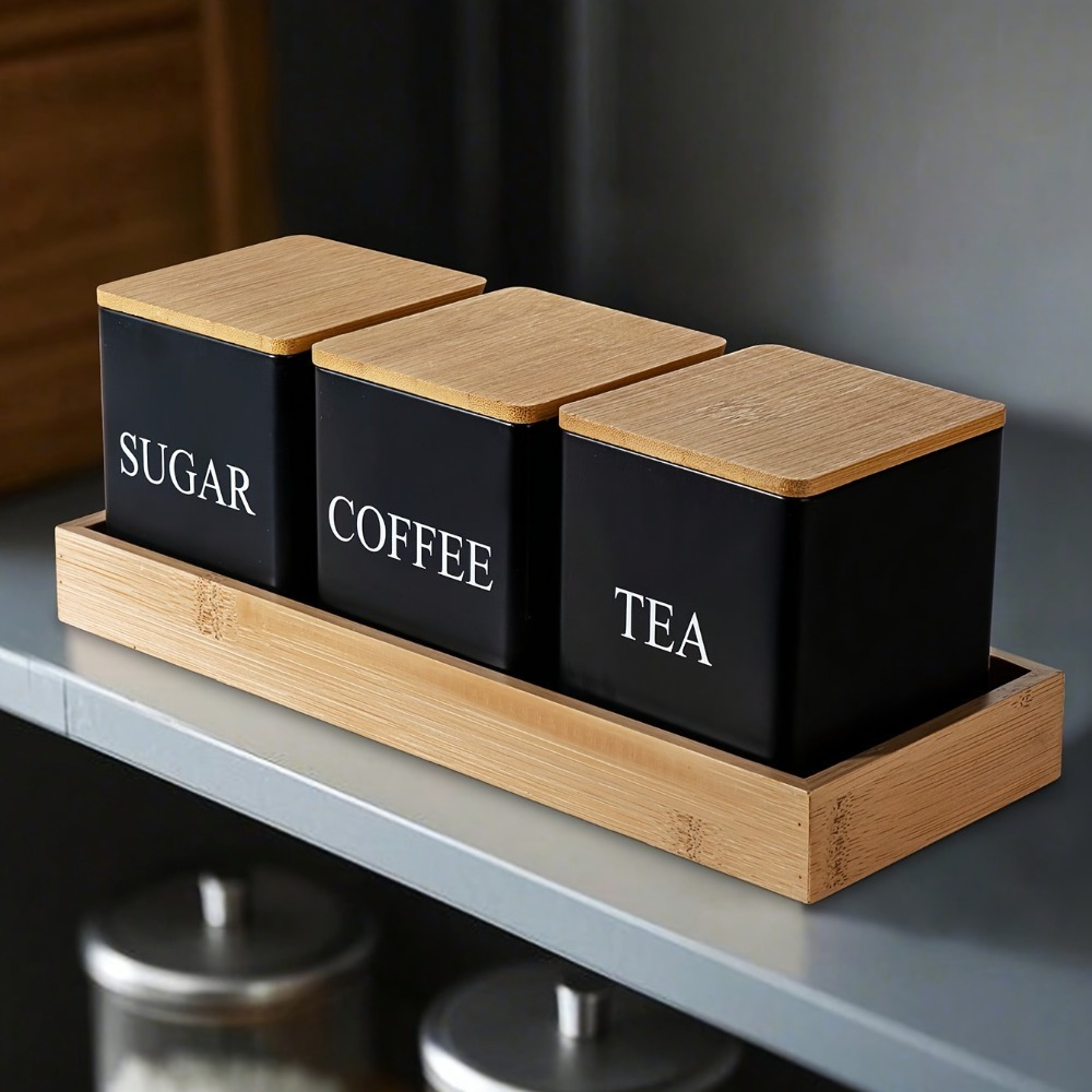 Metal Coffee Storage Container Set With Lids For Kitchen Organization 1