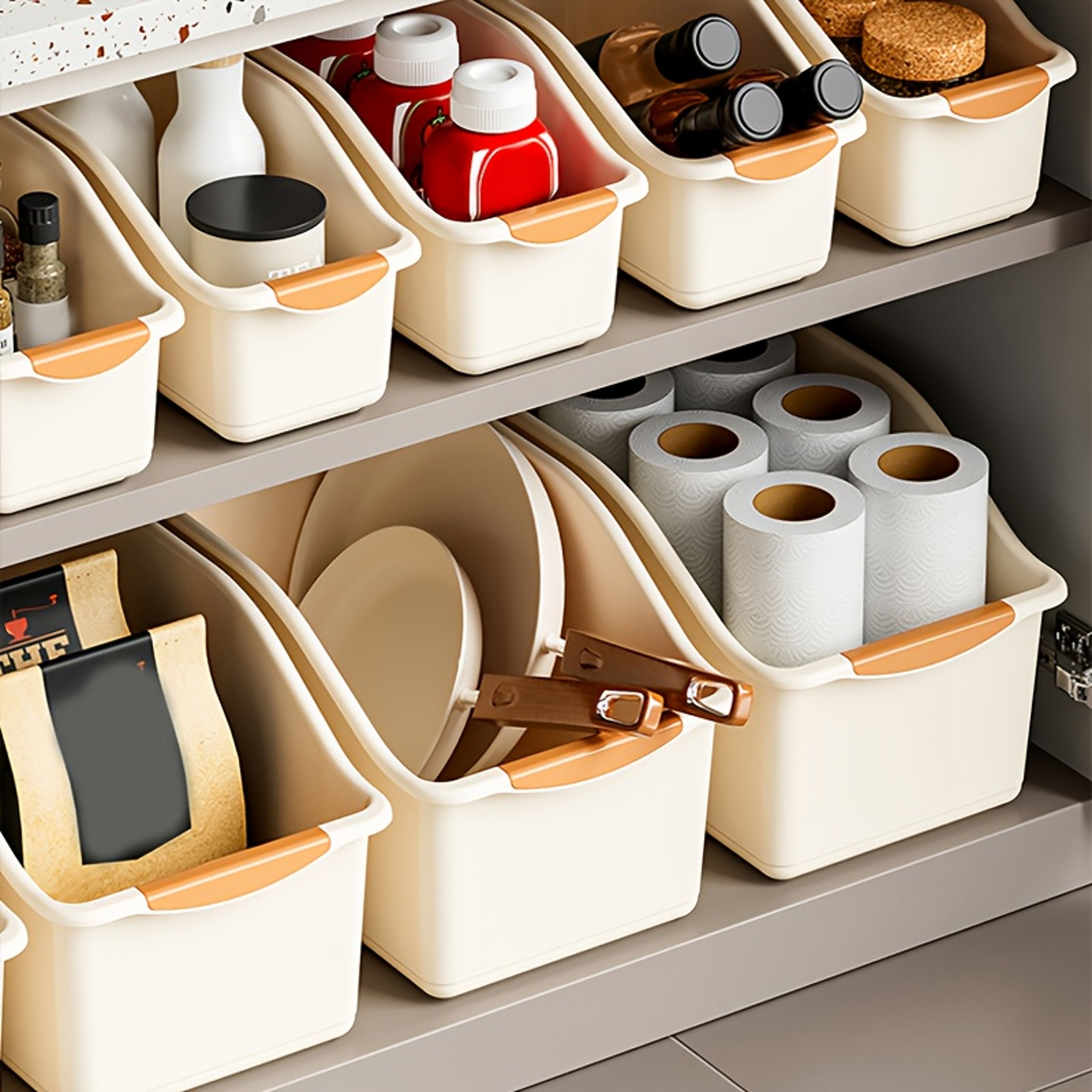 Curved Plastic Storage Boxes For Home Organization 2