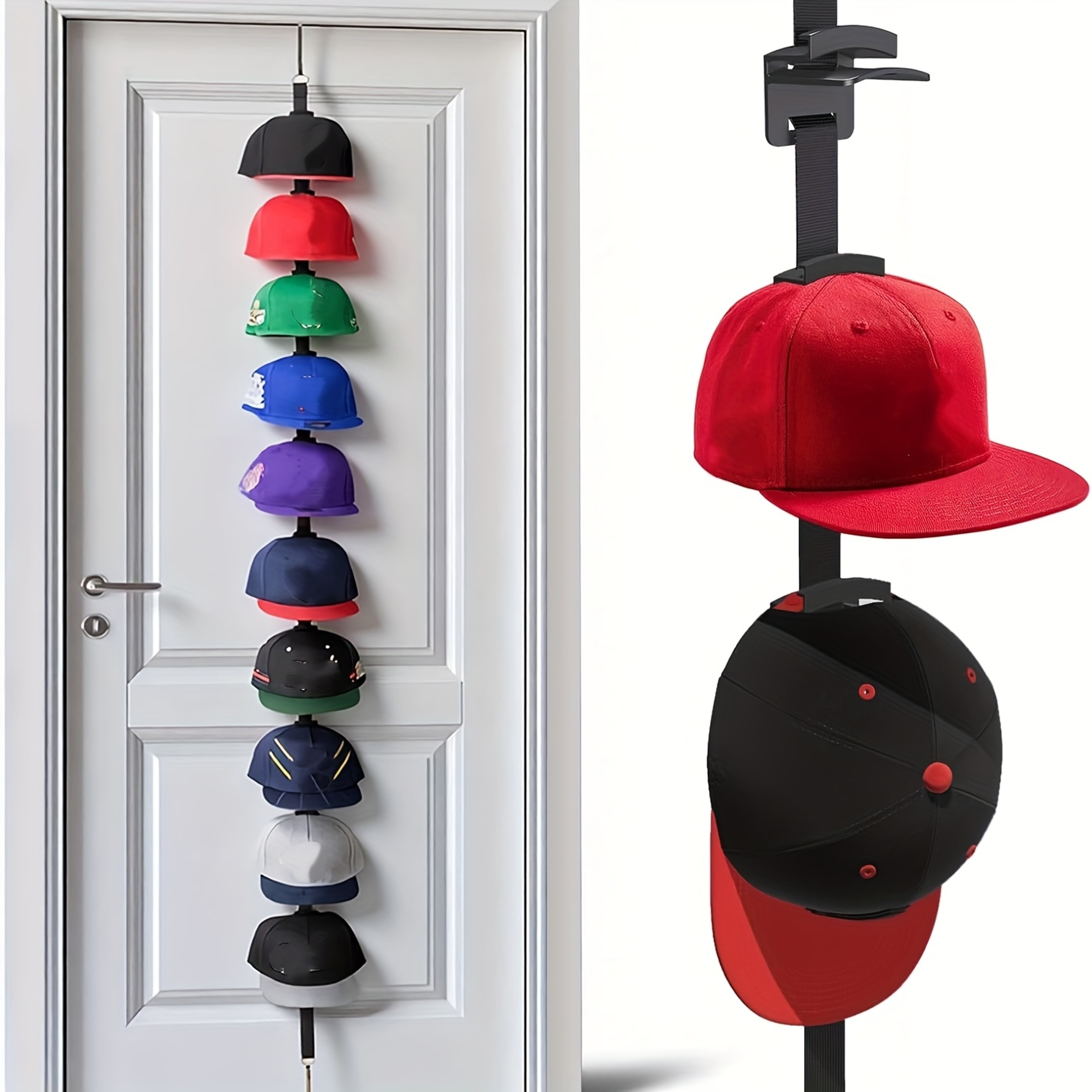 Over Door Hat Rack Baseball Cap Organizer No Drill Hat Storage Solution 0