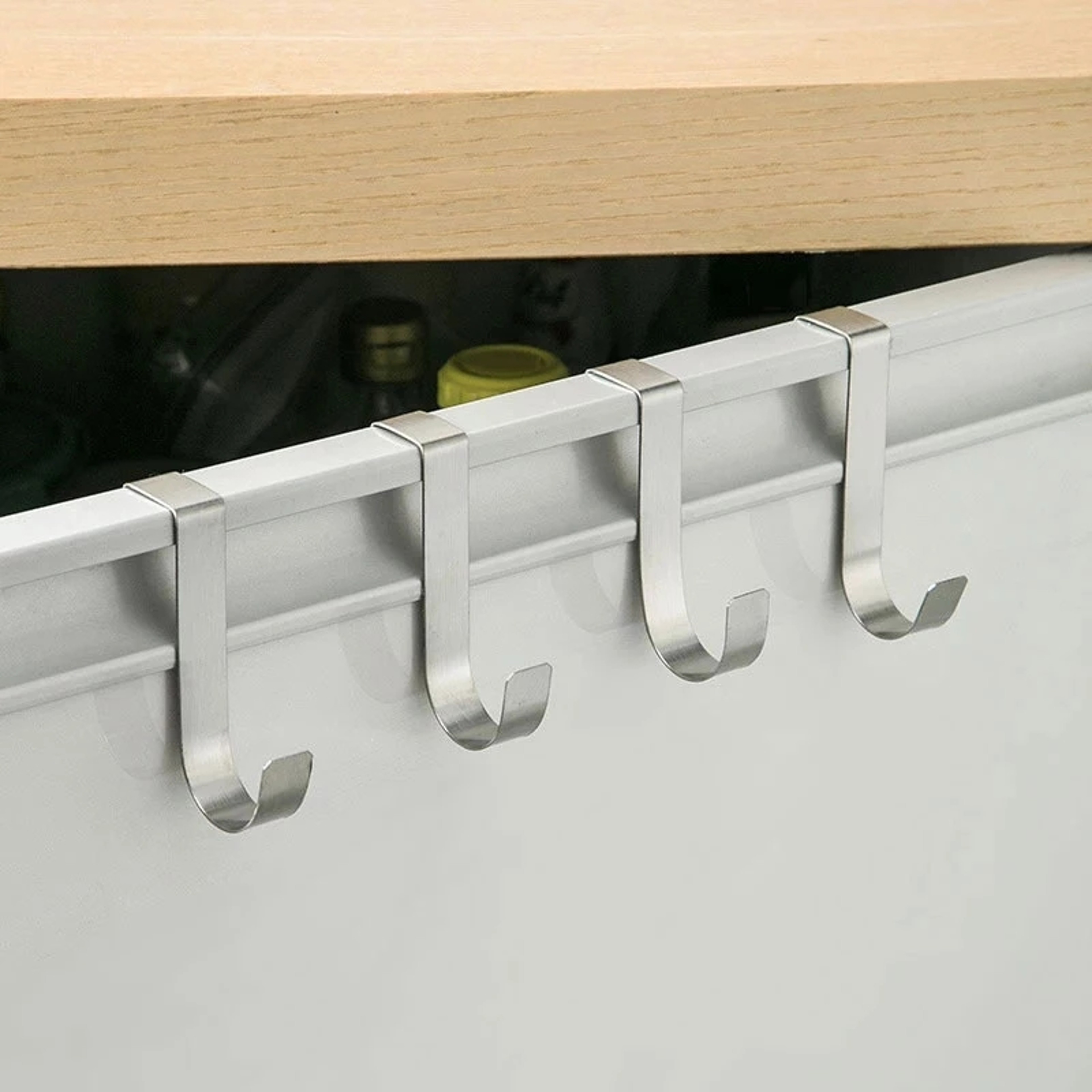 Multi Purpose Cabinet Door Hooks Space Saving Kitchen Bathroom Storage Rack 2