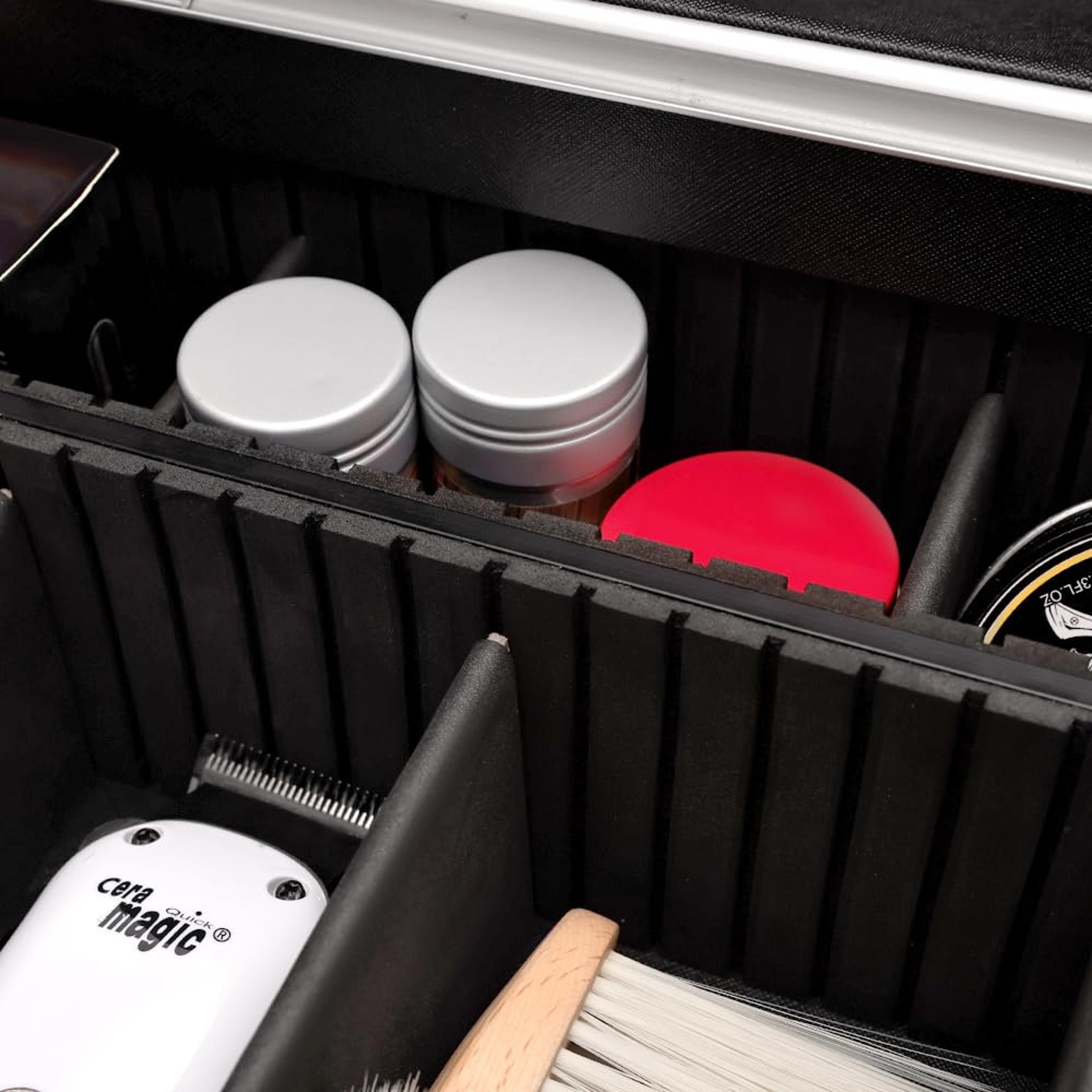 Secure Style Double Layer Lockable Makeup Organizer And Hair Tool Organizer With Password Lock 3