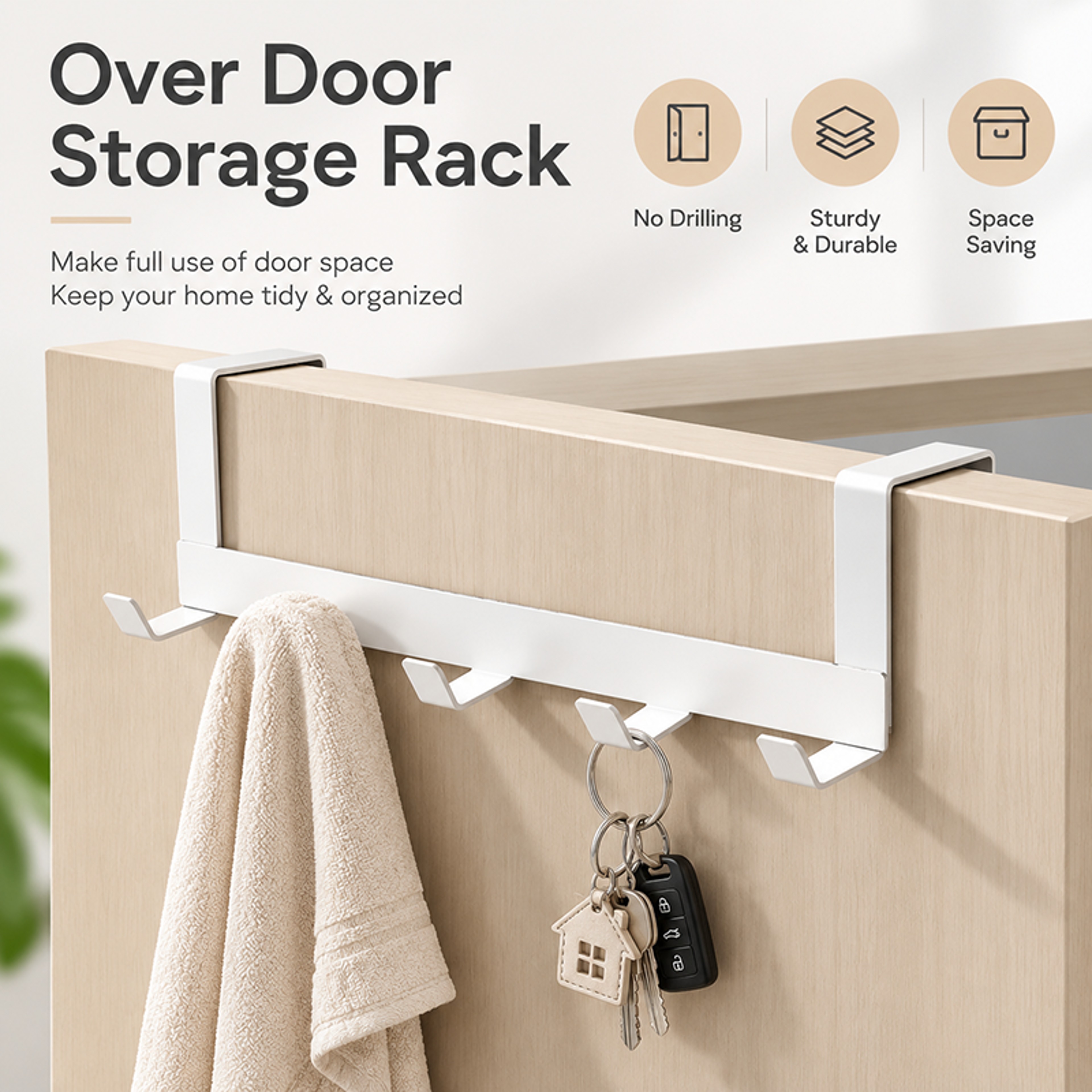 Hook Over The Door Hooks Space Saving Coat And Towel Organizer 4