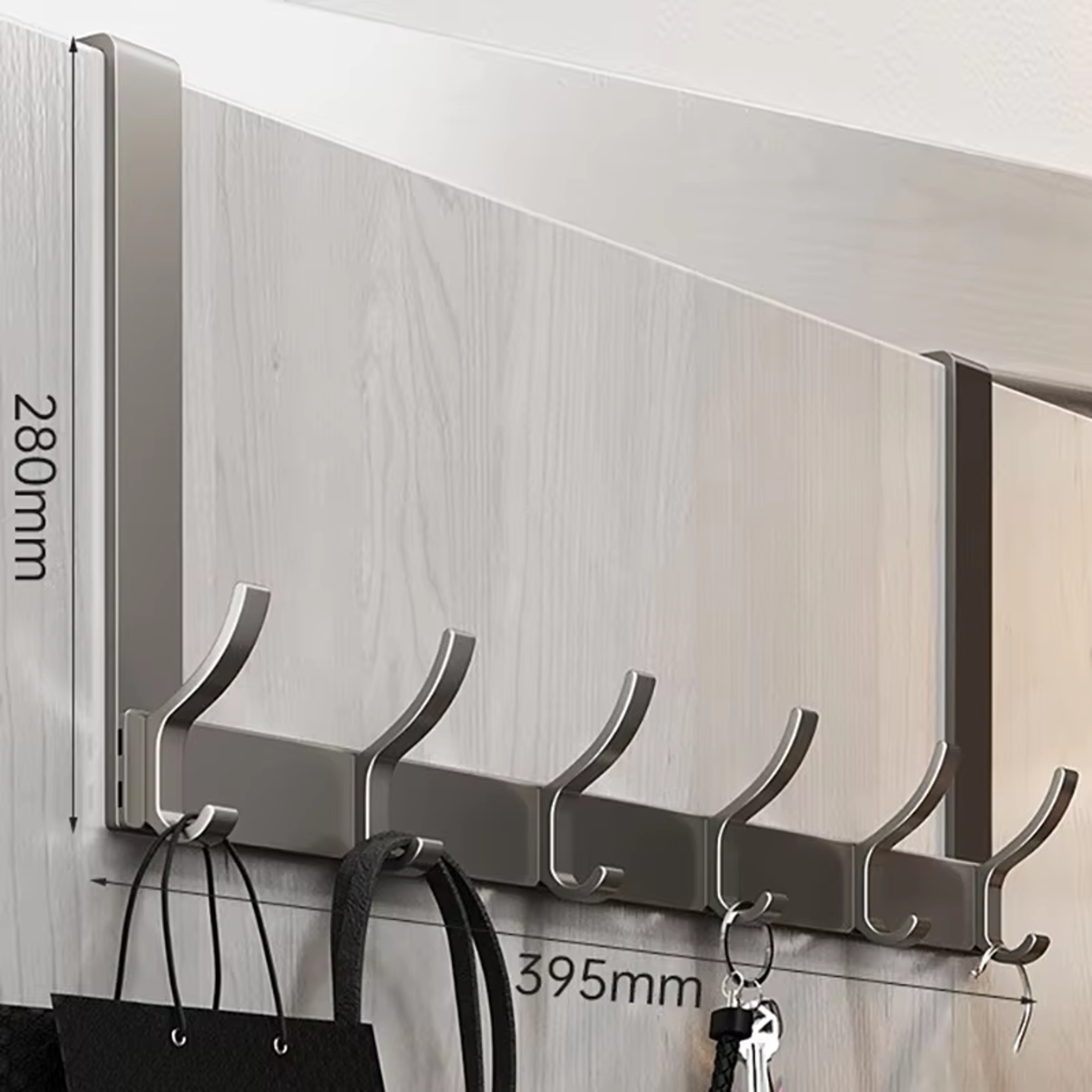 Hook Over The Door Hook Rack Aluminum No Drill Door Hanger Organizer 4