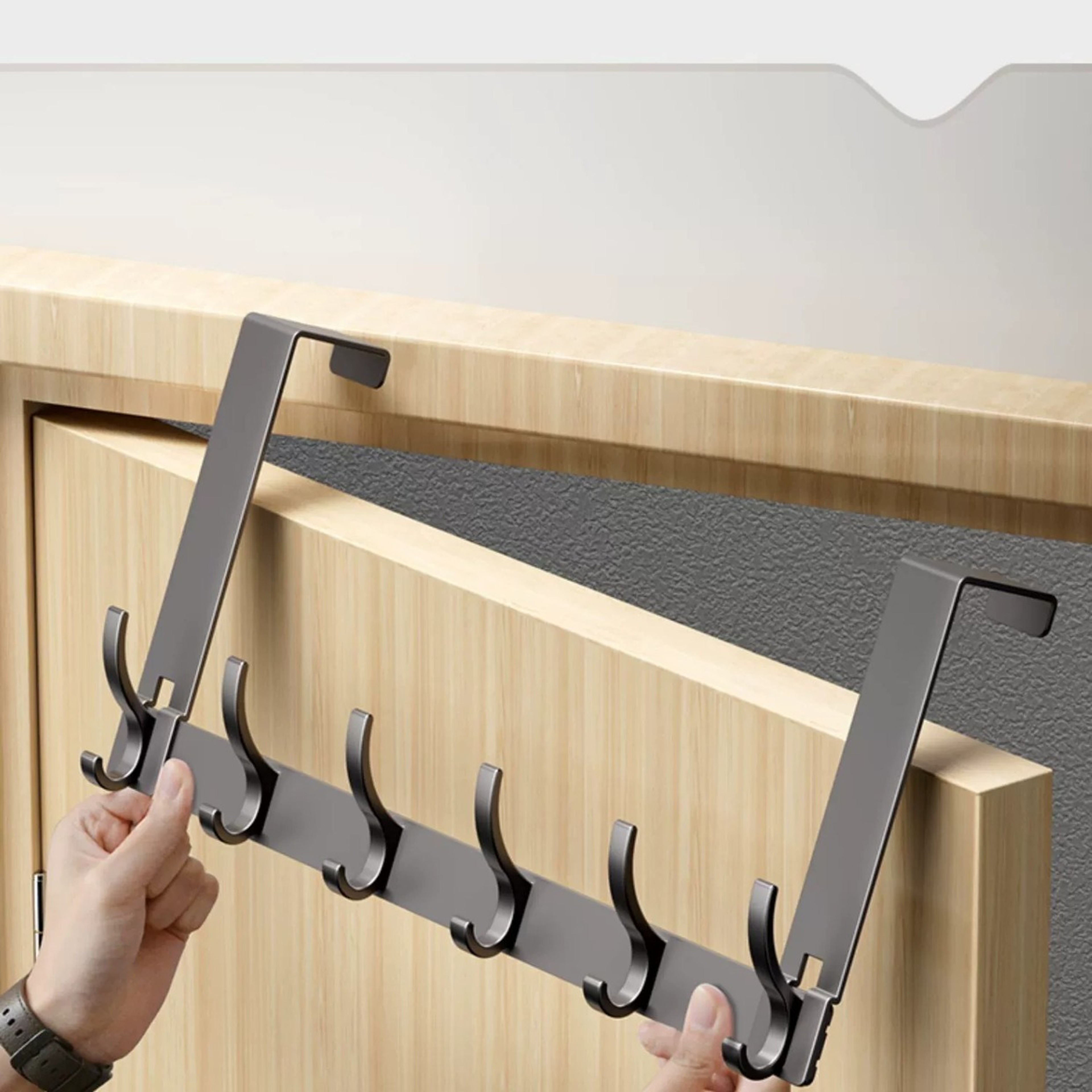 Hook Over The Door Hook Rack Aluminum No Drill Door Hanger Organizer 3