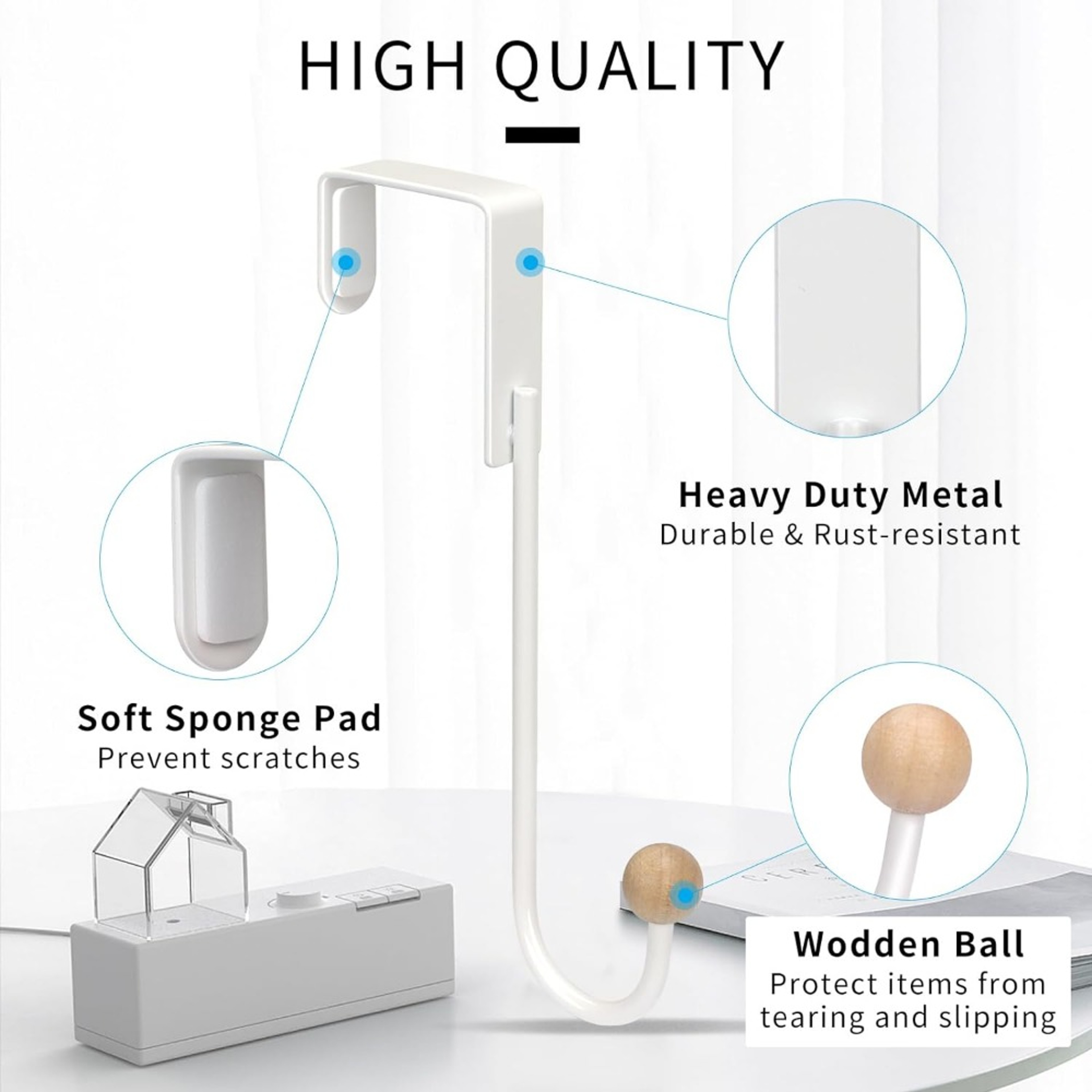 Heavy Duty Over the Door Hooks for Space Saving Home Organization – view 3