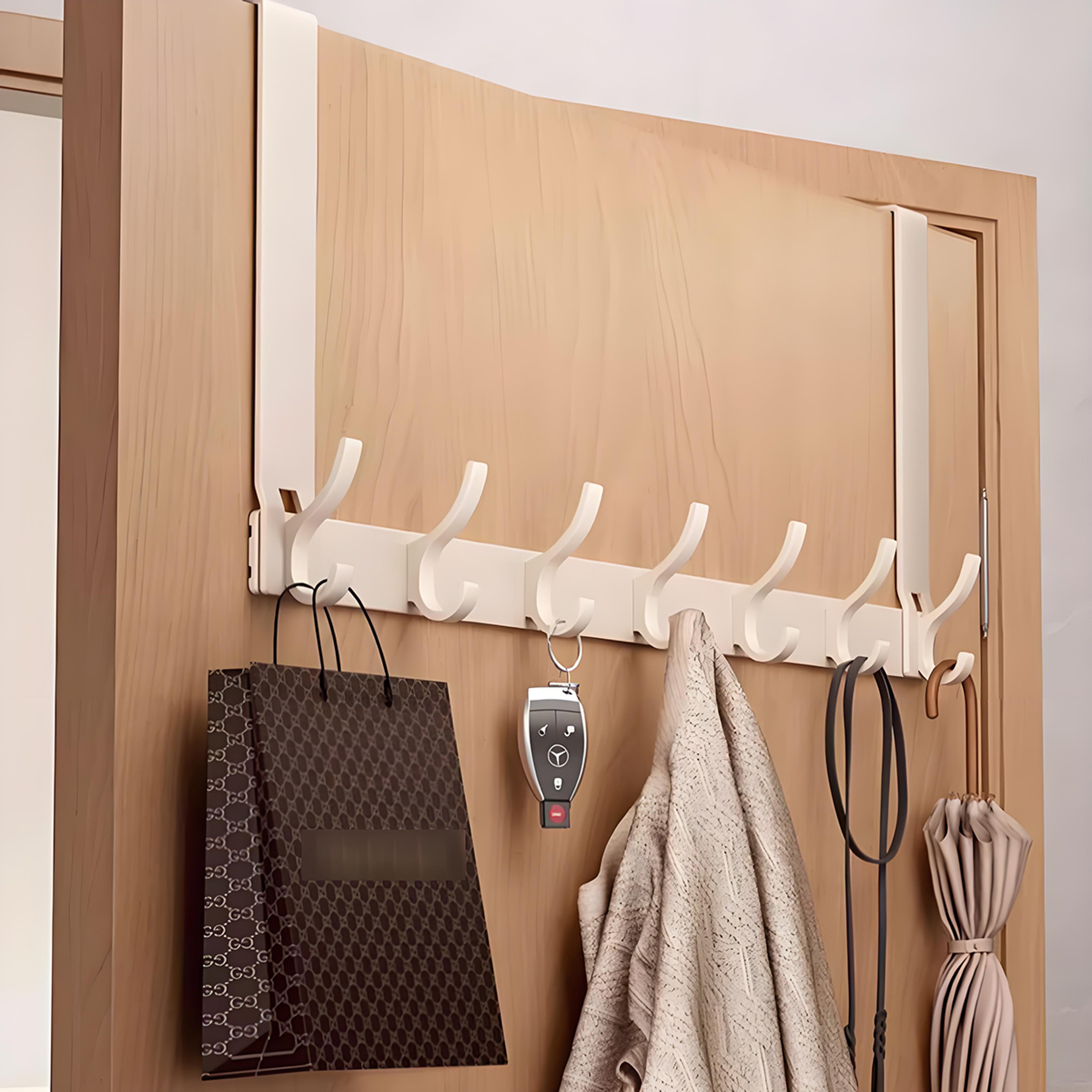 Space Saving Over The Door Hooks No Drill Coat And Clothes Organizer 2