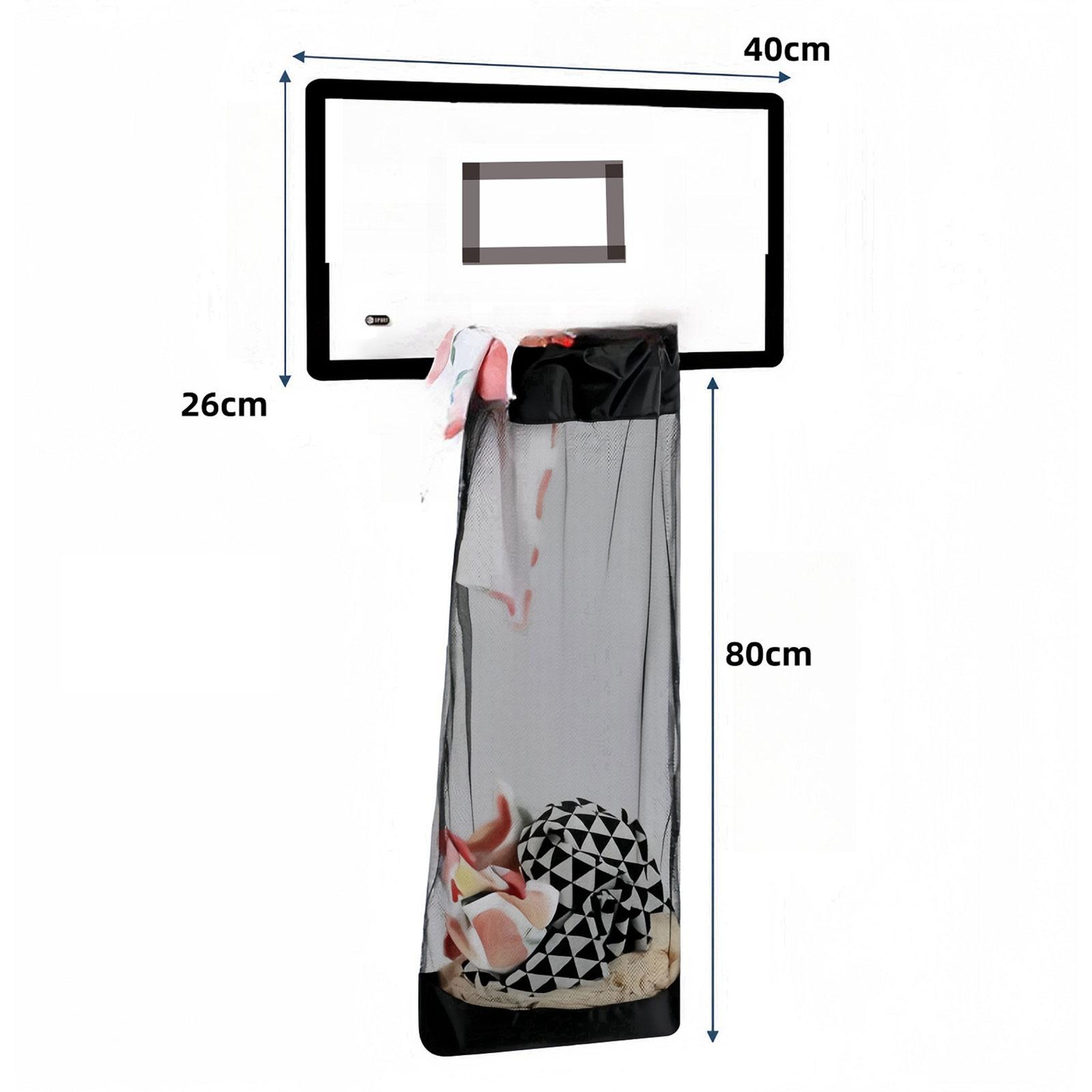 Basketball Over Door Laundry Hamper Foldable Mesh Dirty Clothes Organizer 5