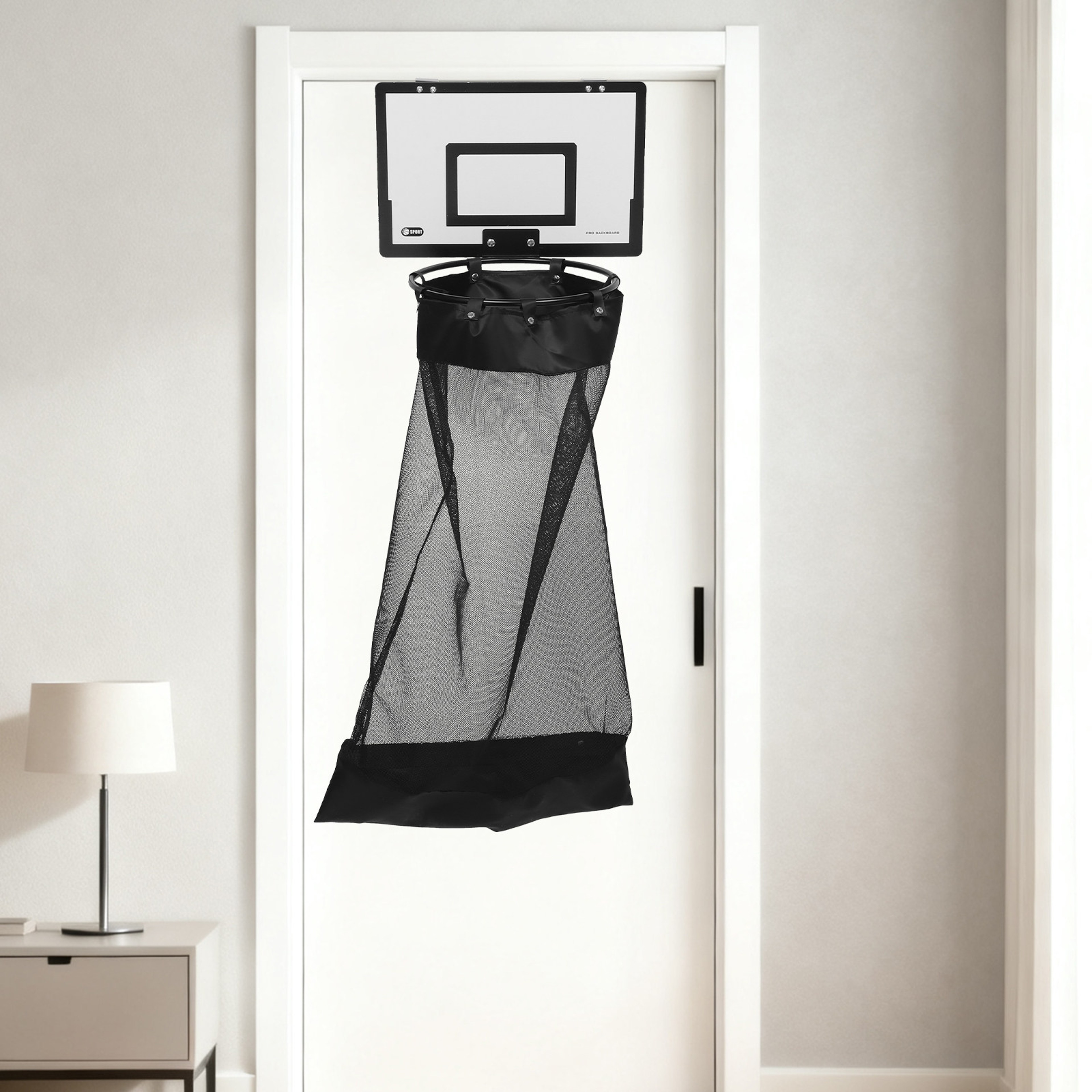 Door Basketball Hoop Laundry Hamper Hanging Mesh Basket 4
