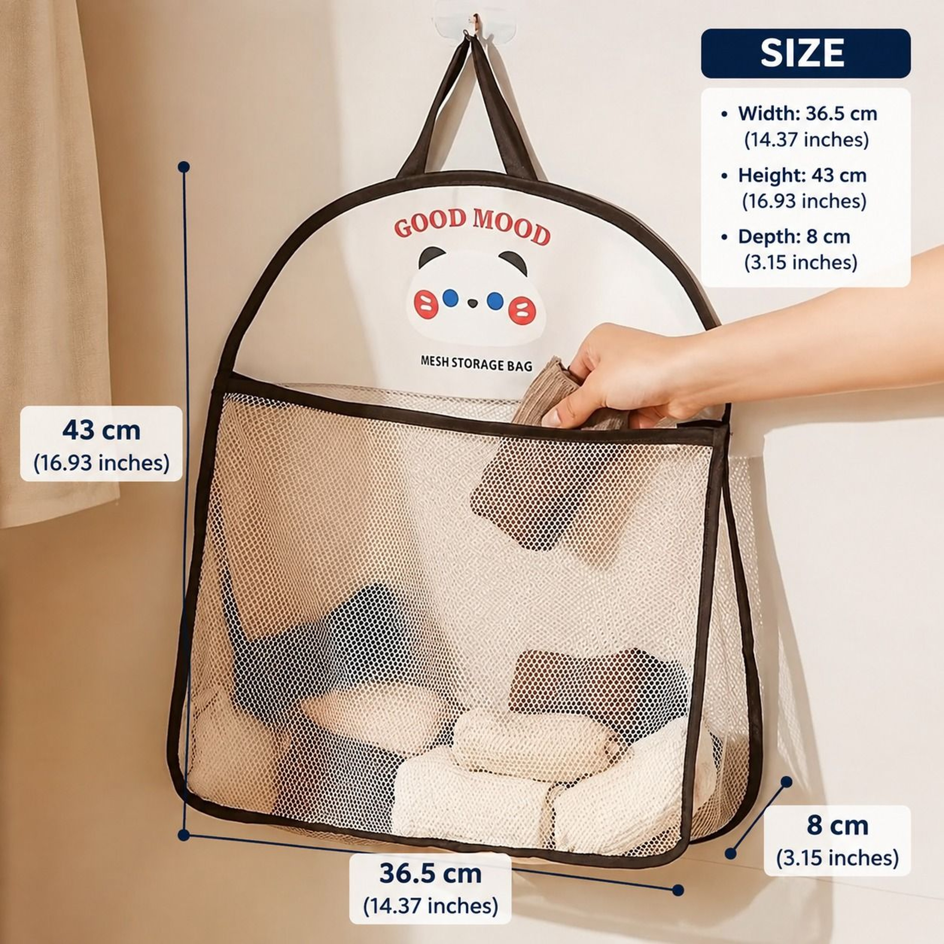 Hanging Mesh Storage Bag Washable Laundry Organizer Wall Mounted Underwear Socks Sorter 5