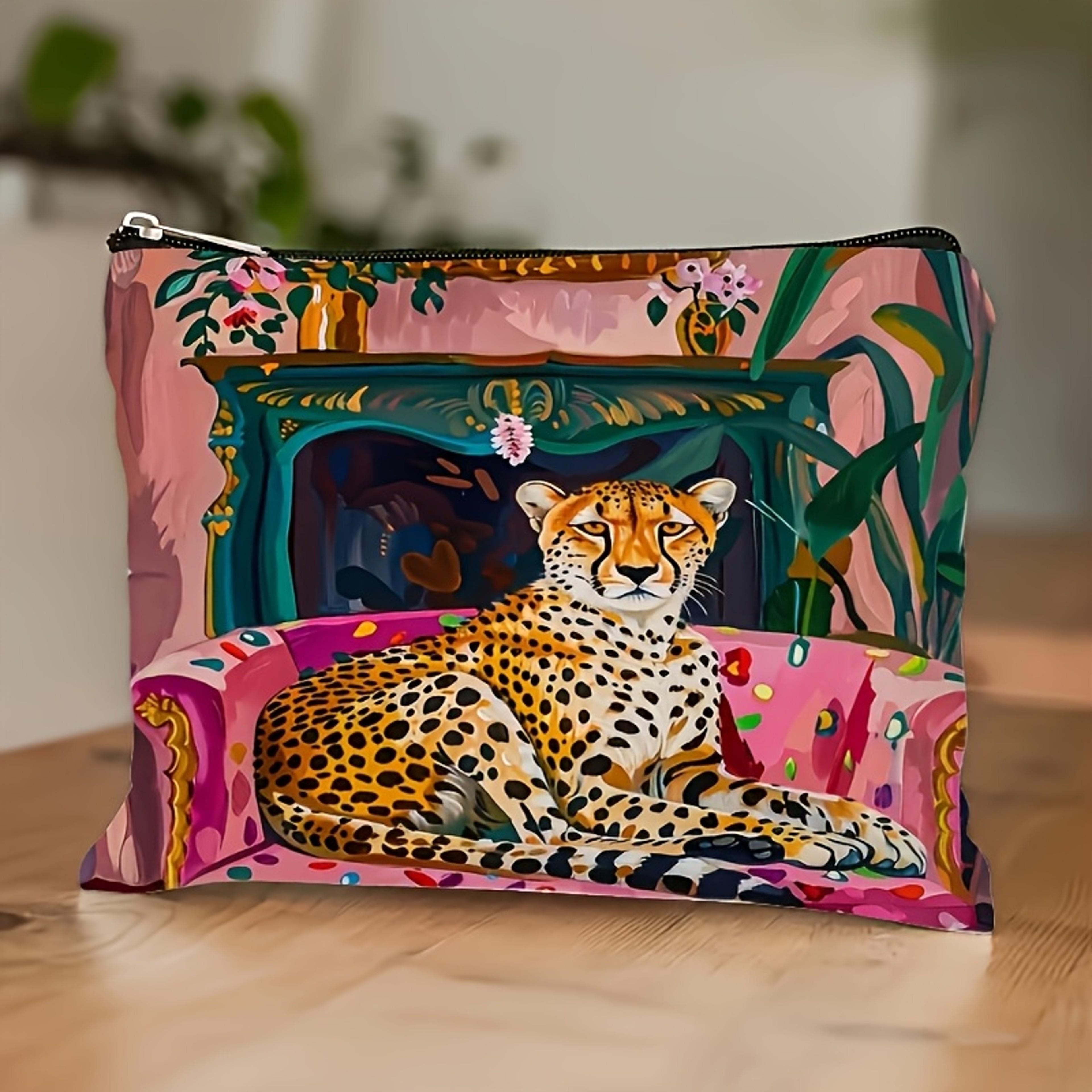 Leopard Print Makeup Bag For Women Multifunctional Travel Cosmetic And Jewelry Pouch 1