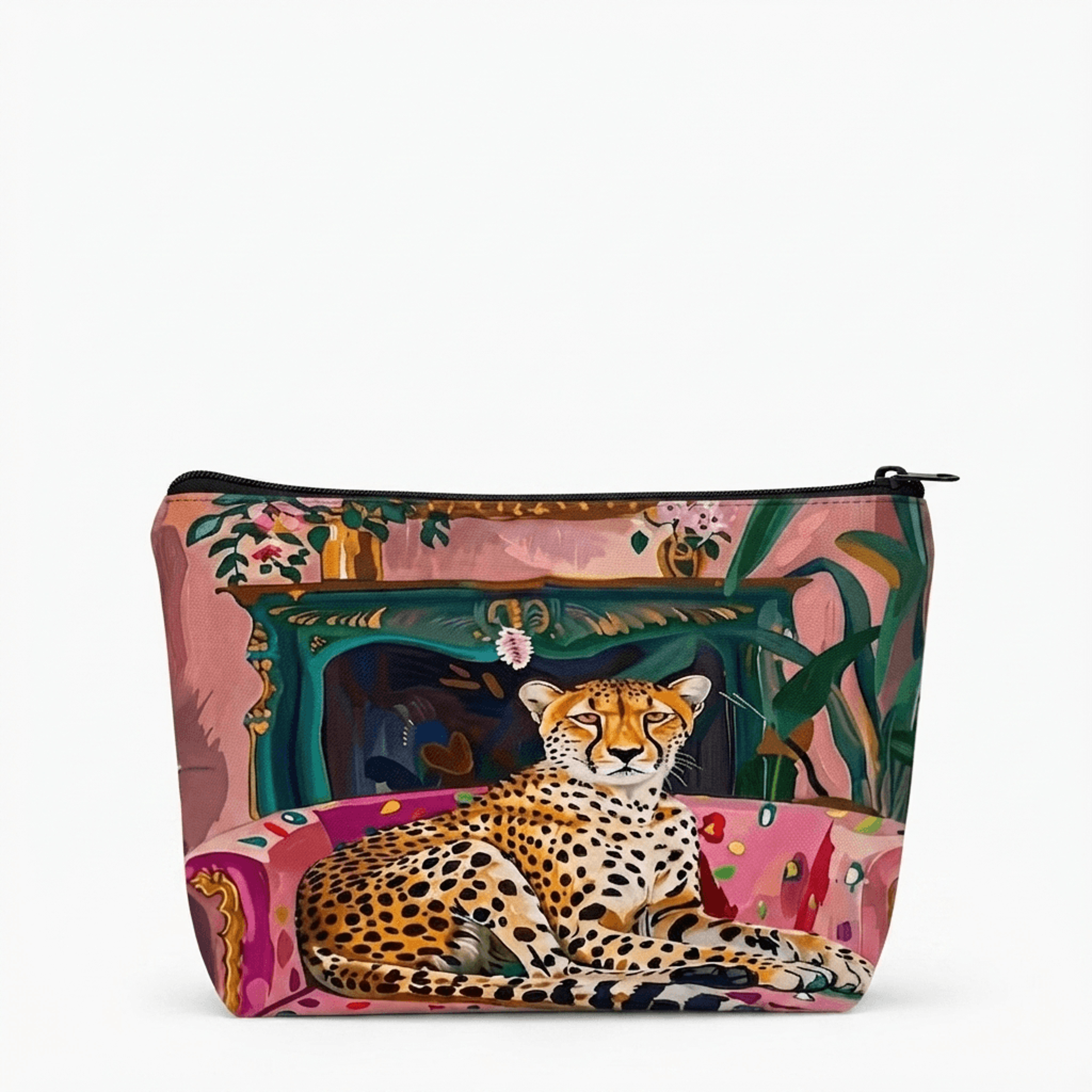 Leopard Print Makeup Bag For Women Multifunctional Travel Cosmetic And Jewelry Pouch 0