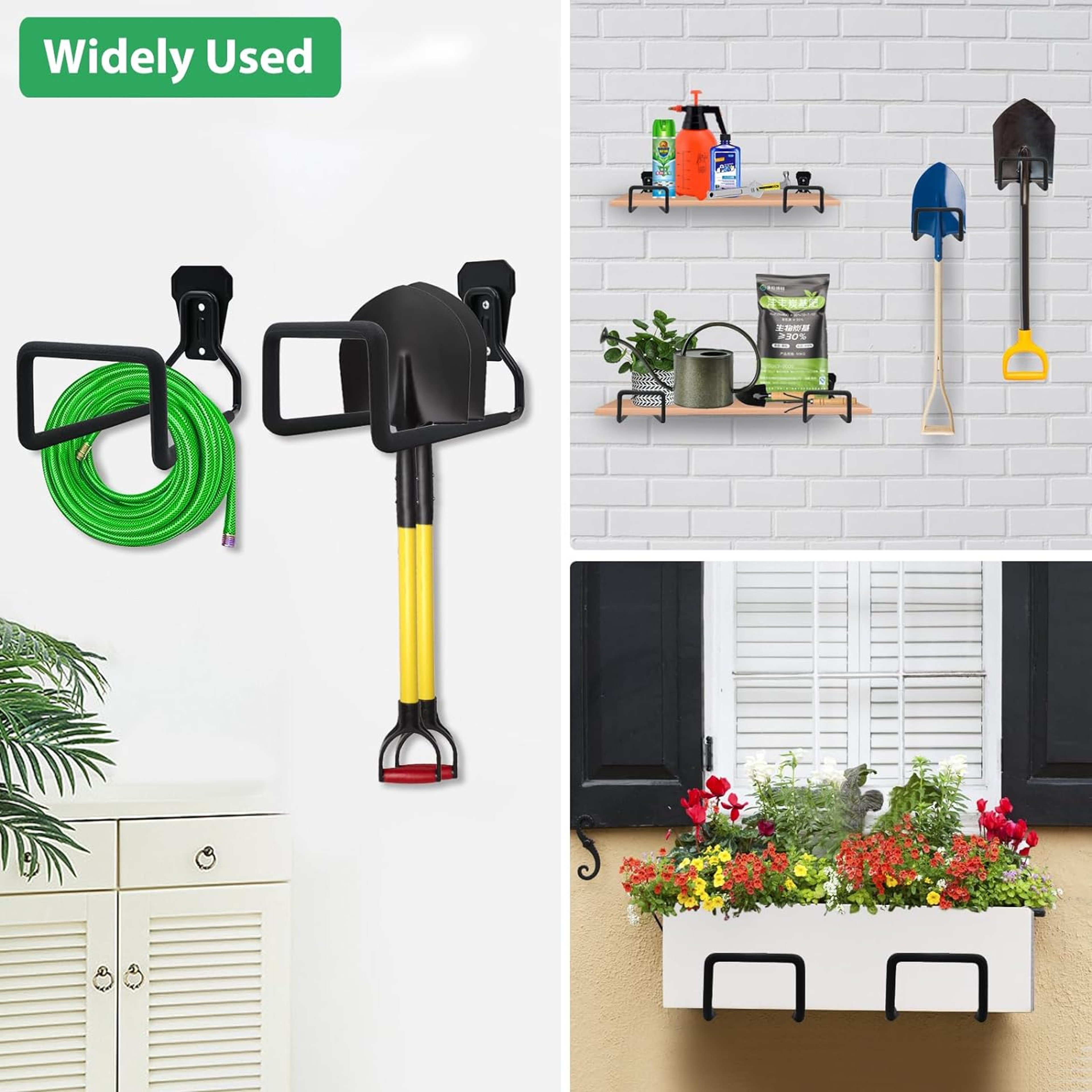 Heavy Duty Garden Hose Holder Wall Mount Metal Hose Hanger For Easy Outdoor Storage 4