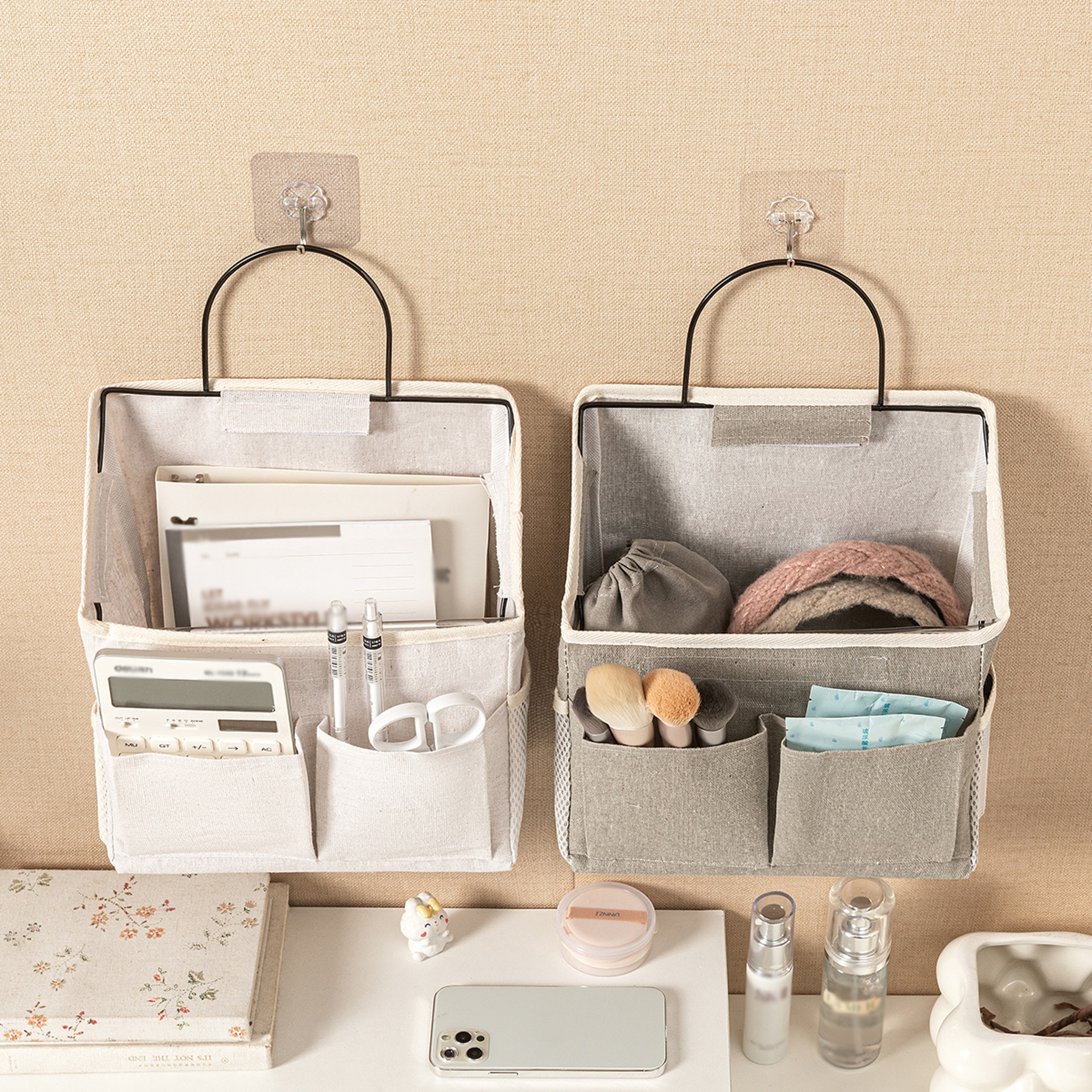 Space Saving Hanging Storage Organizer With Multi Pocket Door And Wall Storage 3