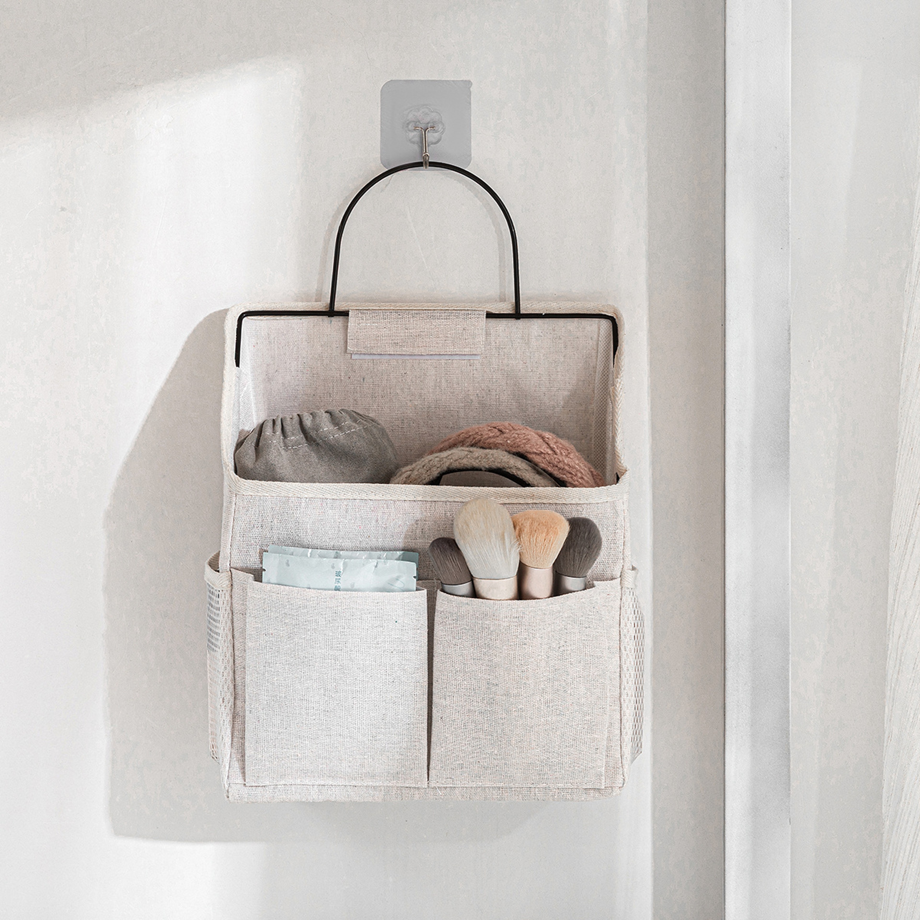 Space Saving Hanging Storage Organizer With Multi Pocket Door And Wall Storage 4