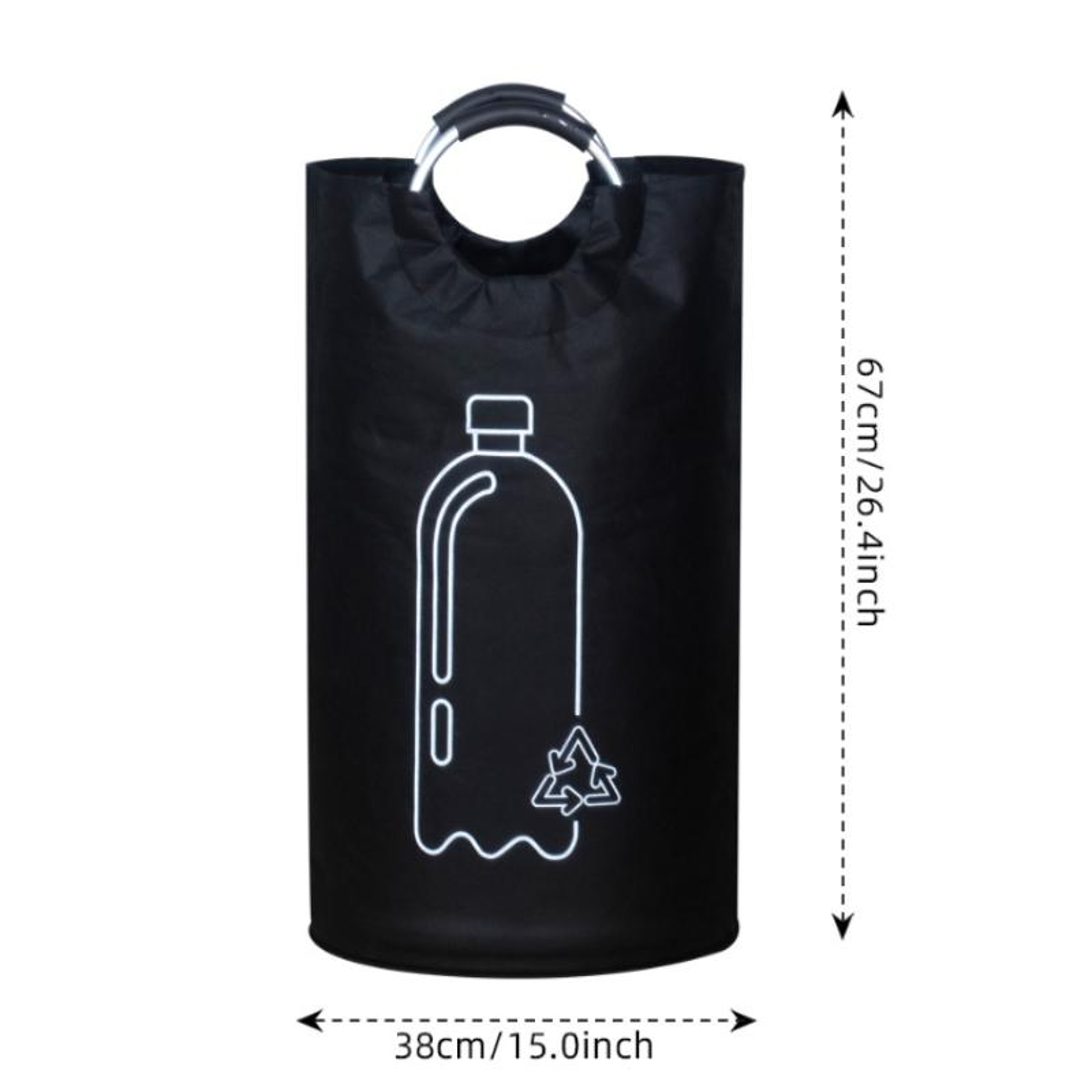 Bottle Recycling Bag Foldable Recycling Bin With Aluminum Handle 5