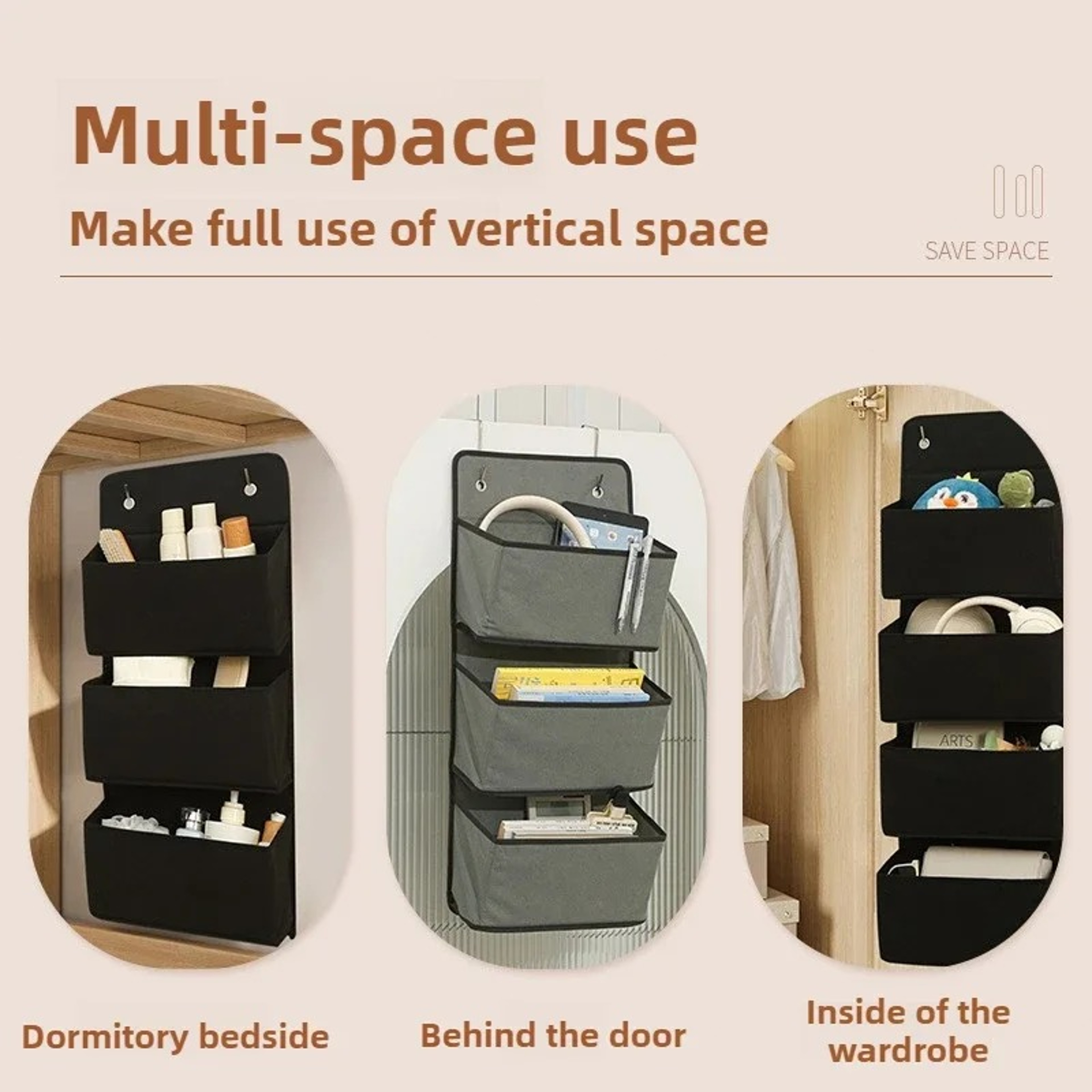 Foldable Over Door Organizer Space Saving Hanging Storage Rack For Shoes Toys Books 3
