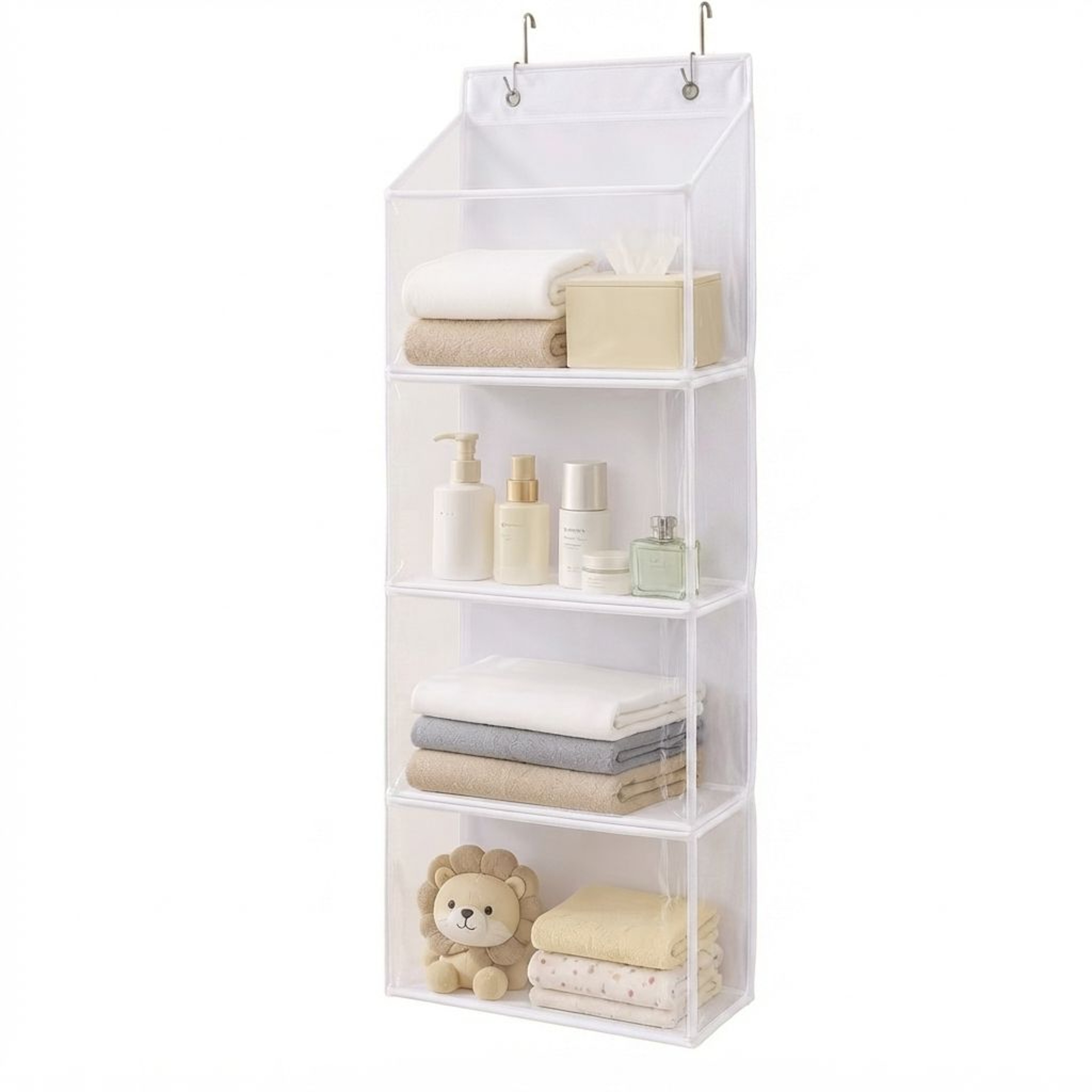 Tier Over Door Hanging Organizer Clear Pocket Storage Rack For Bedroom Bathroom 0