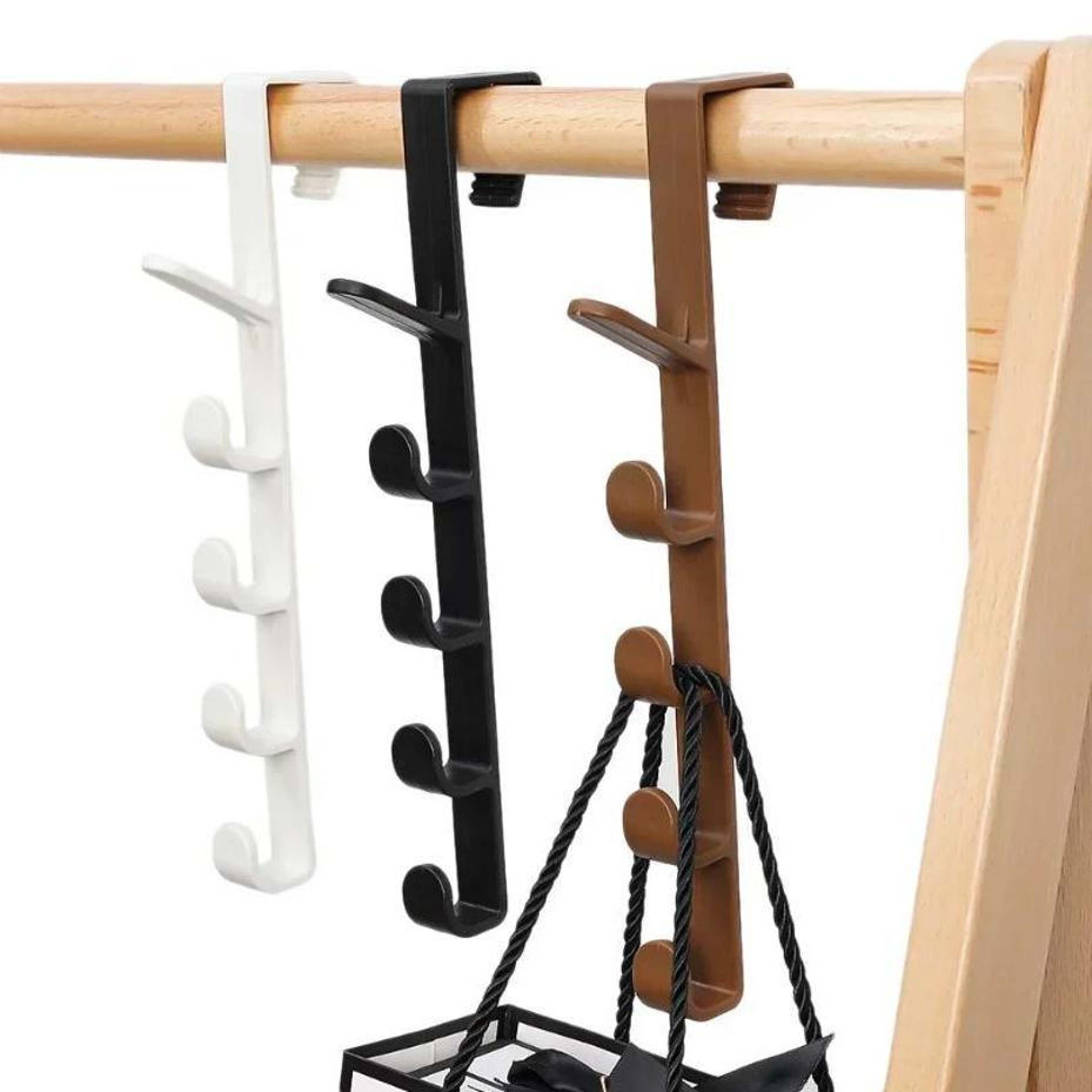 Over Door Hooks Clothes Hanging Rack Space Saving Storage Organizer For Bedroom Bags 0