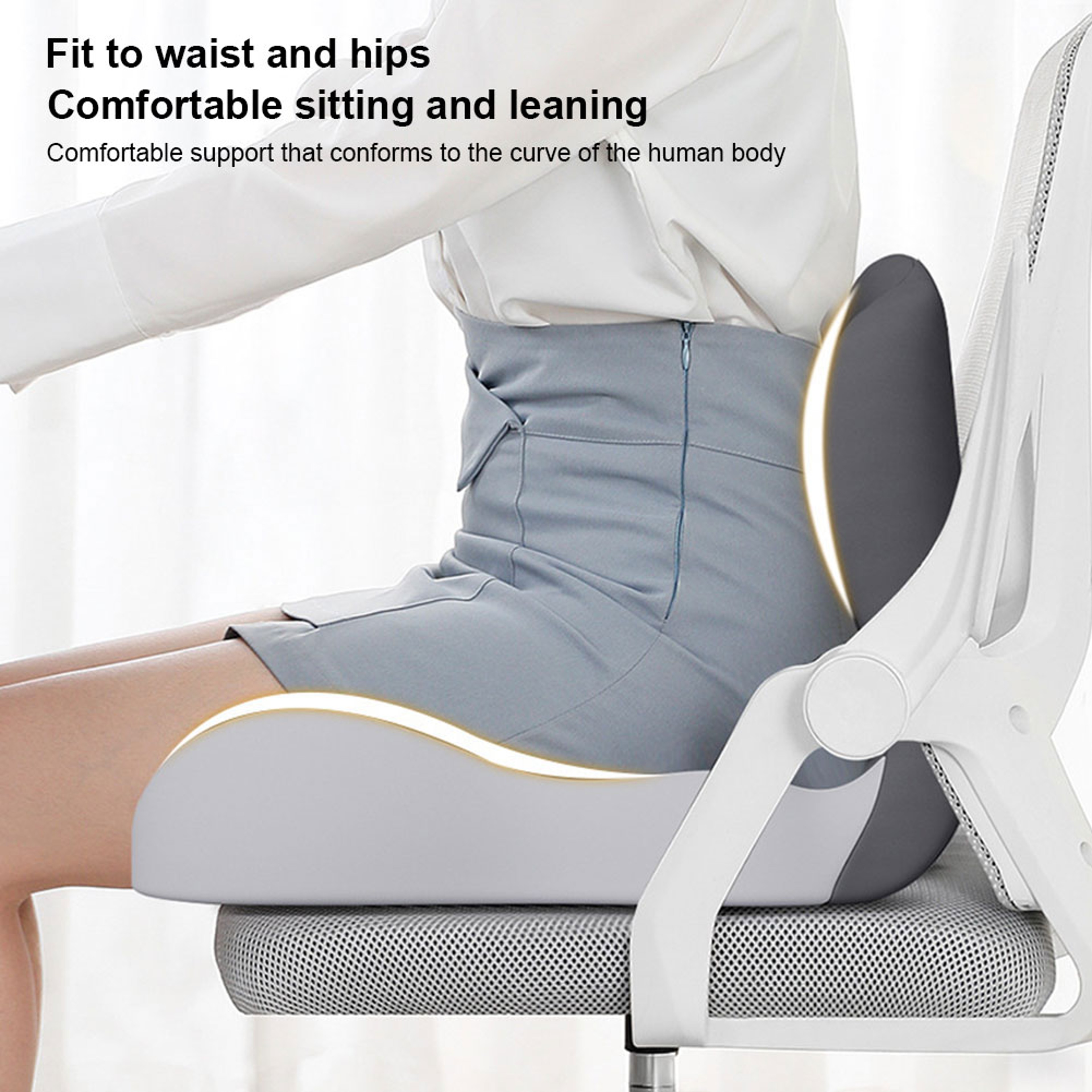 Memory Foam Office Chair Cushion With L Shaped Back Support For Comfortable Sitting 2