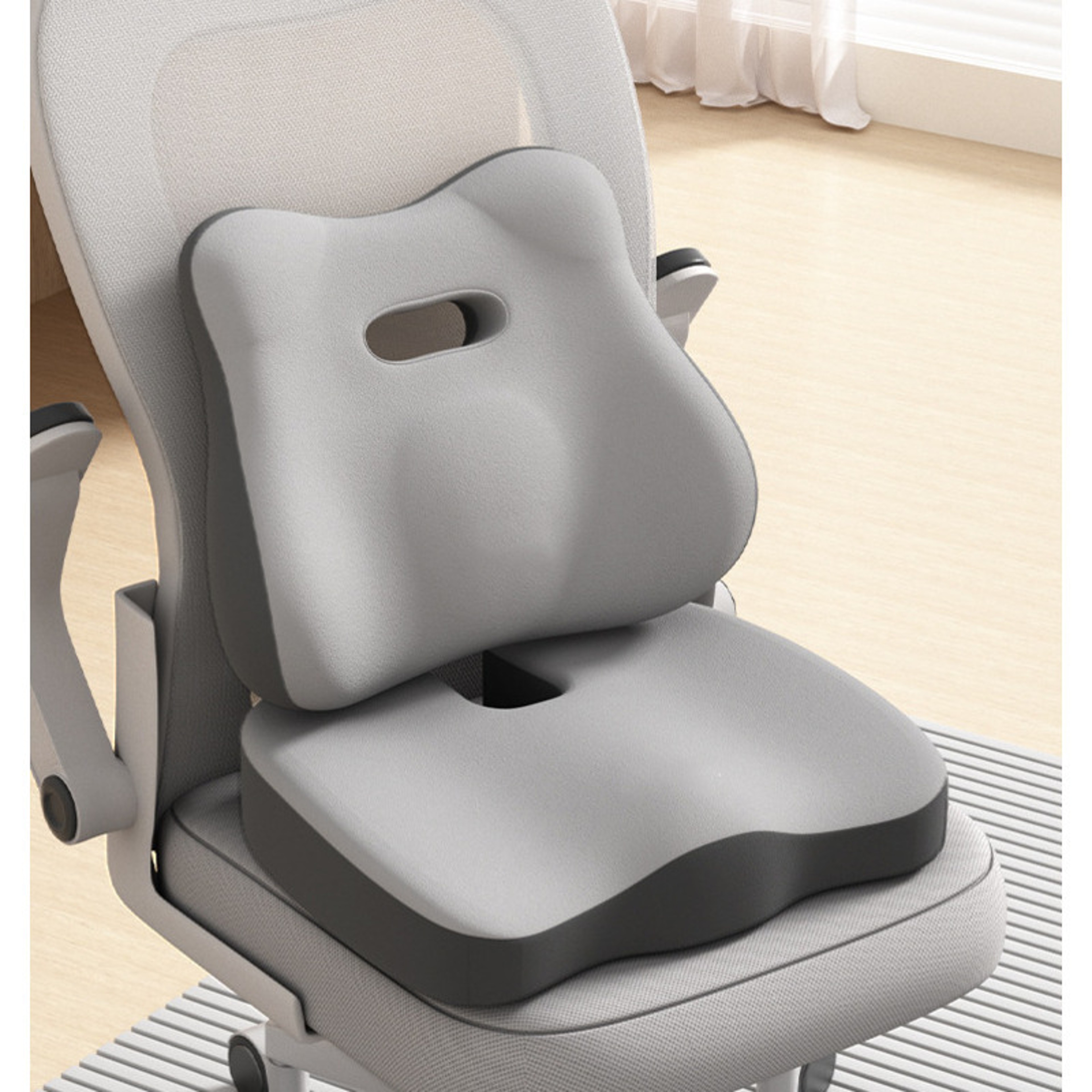 Memory Foam Lumbar Support Pillow For Office Chair And Car Seat 1