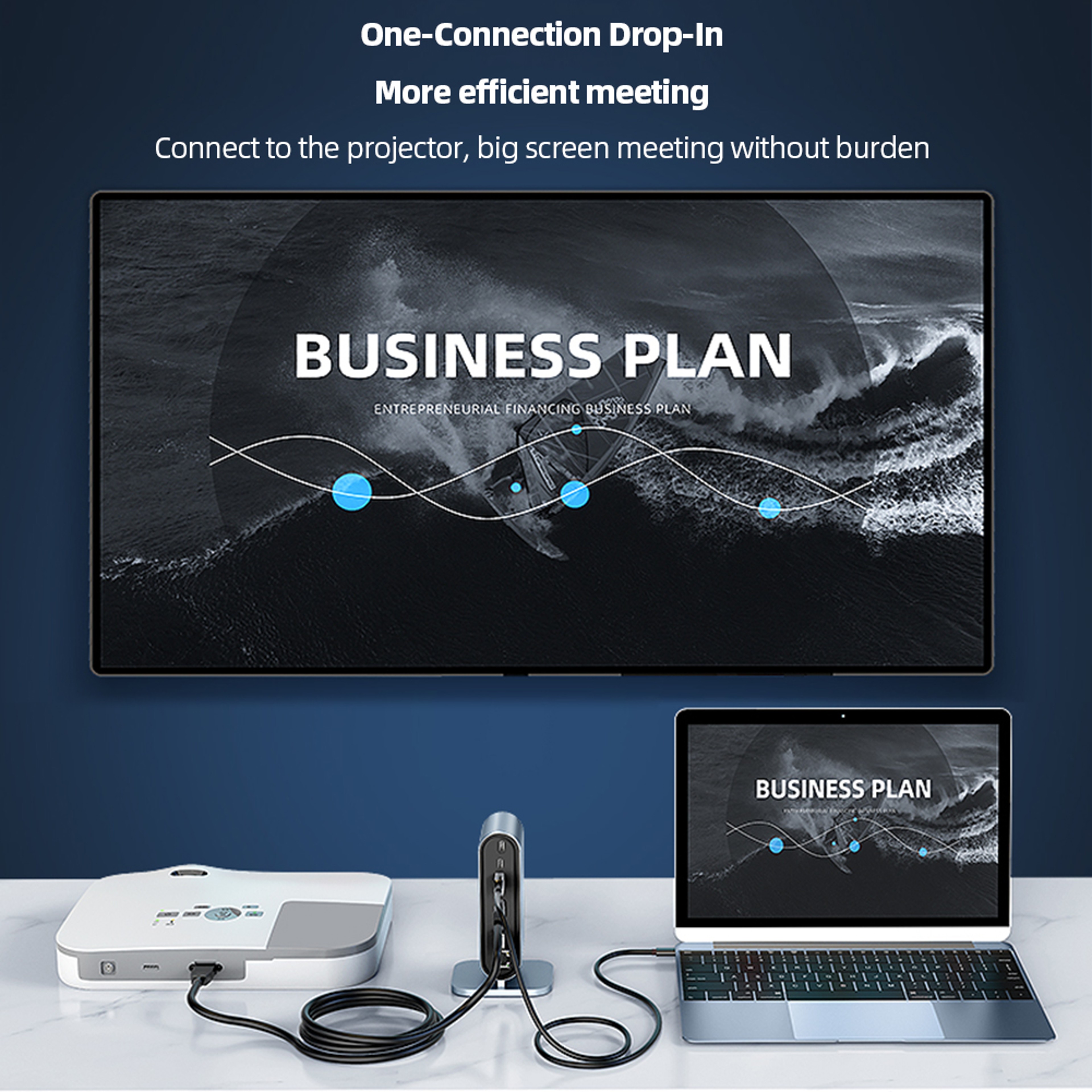 USB C Docking Station Vertical Hub With HDMI For Laptop MacBook 2