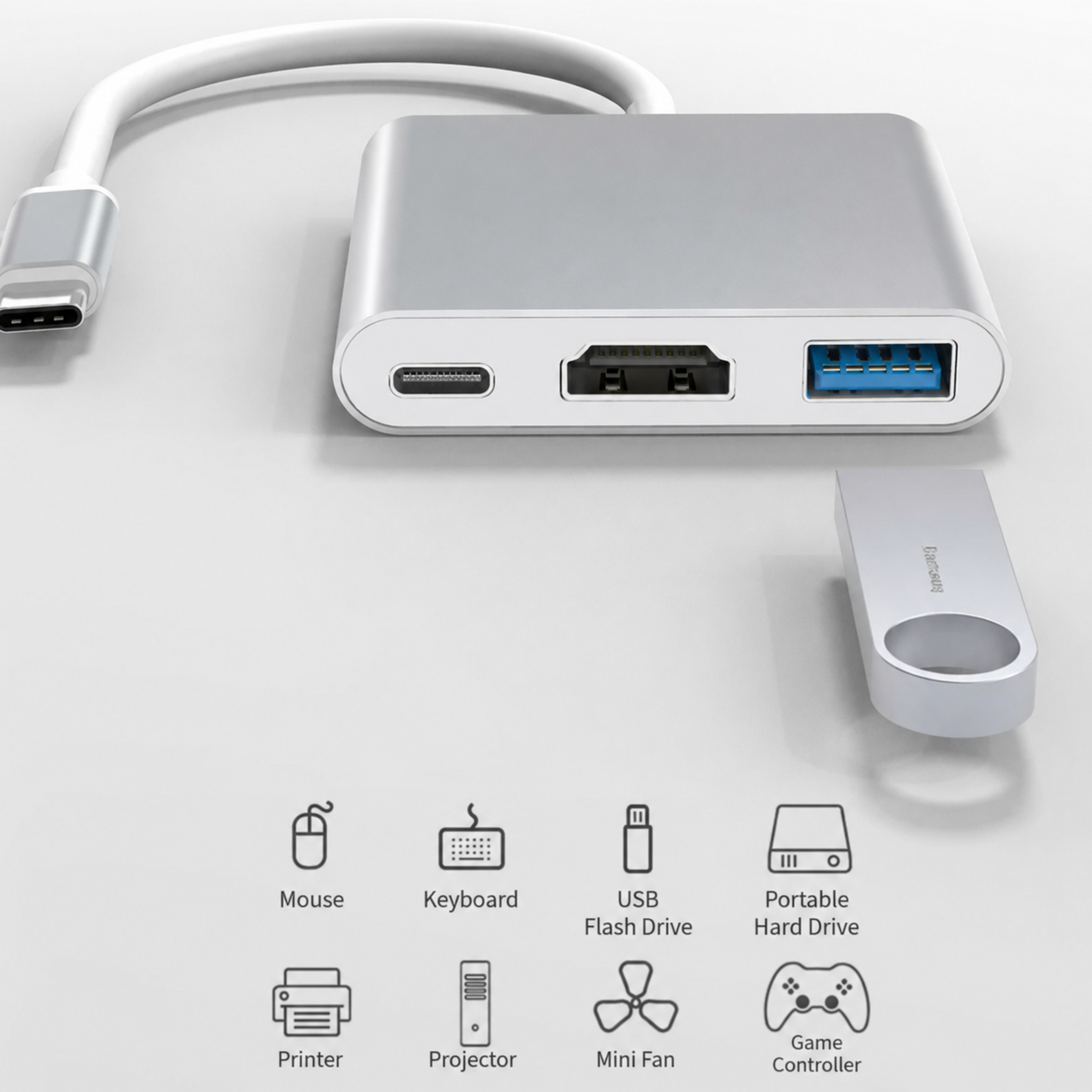 USB C Hub HDMI Adapter USB Charging Converter For MacBook Air 4