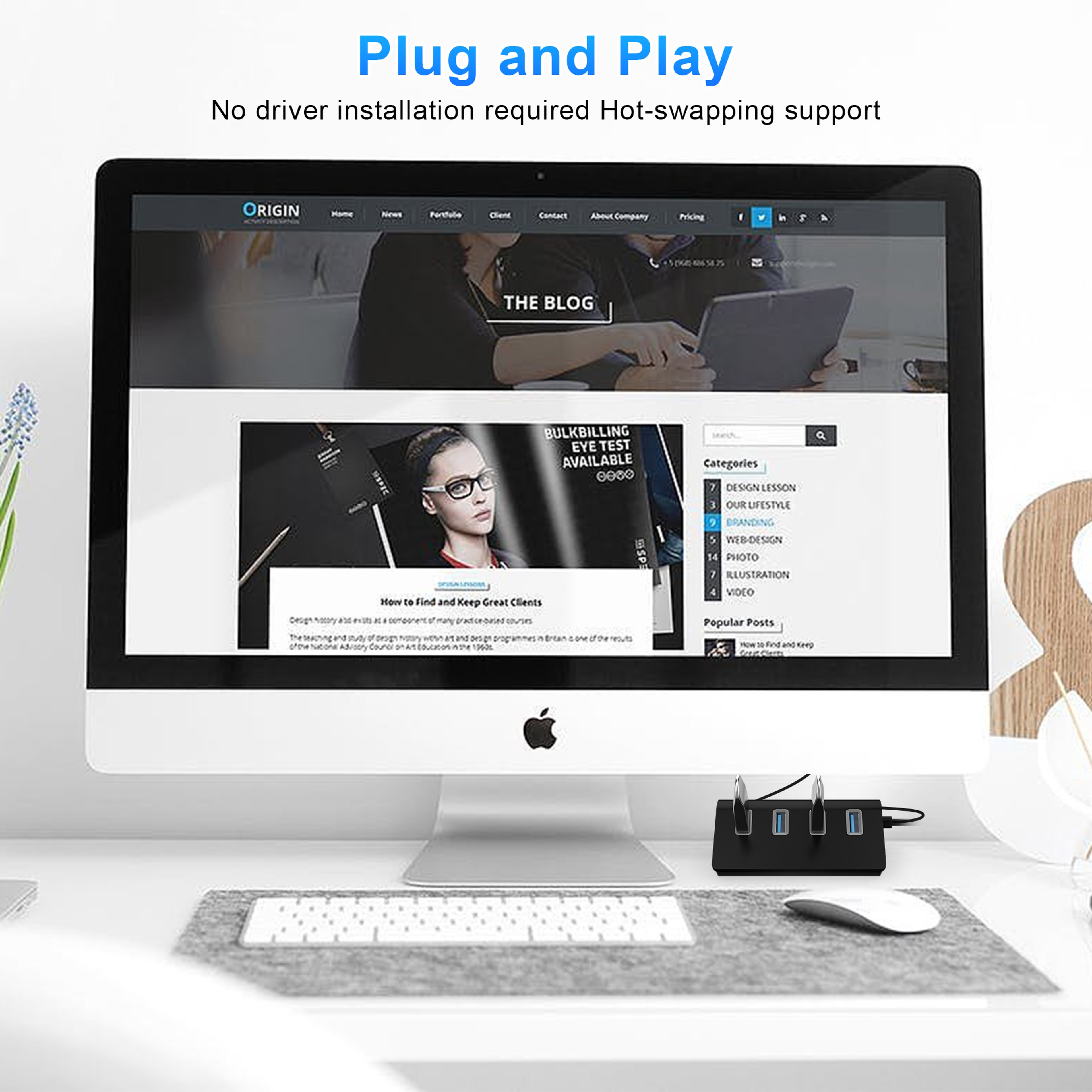 USB C Hub USB Splitter With Fast Data Transfer For MacBook Pro 3