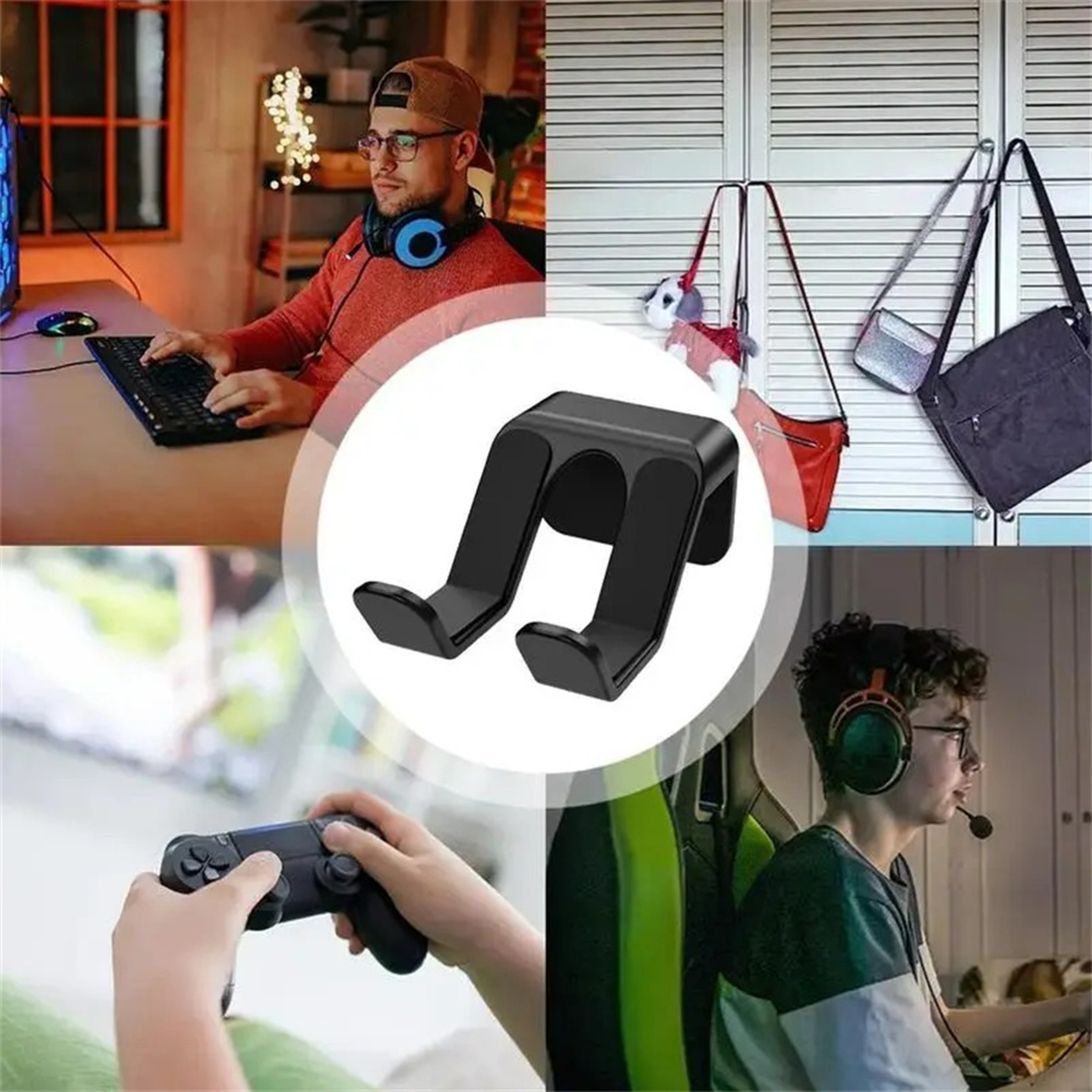 Universal Game Controller Headset Wall Mount Holder Storage Rack For Xbox Switch Accessories 5