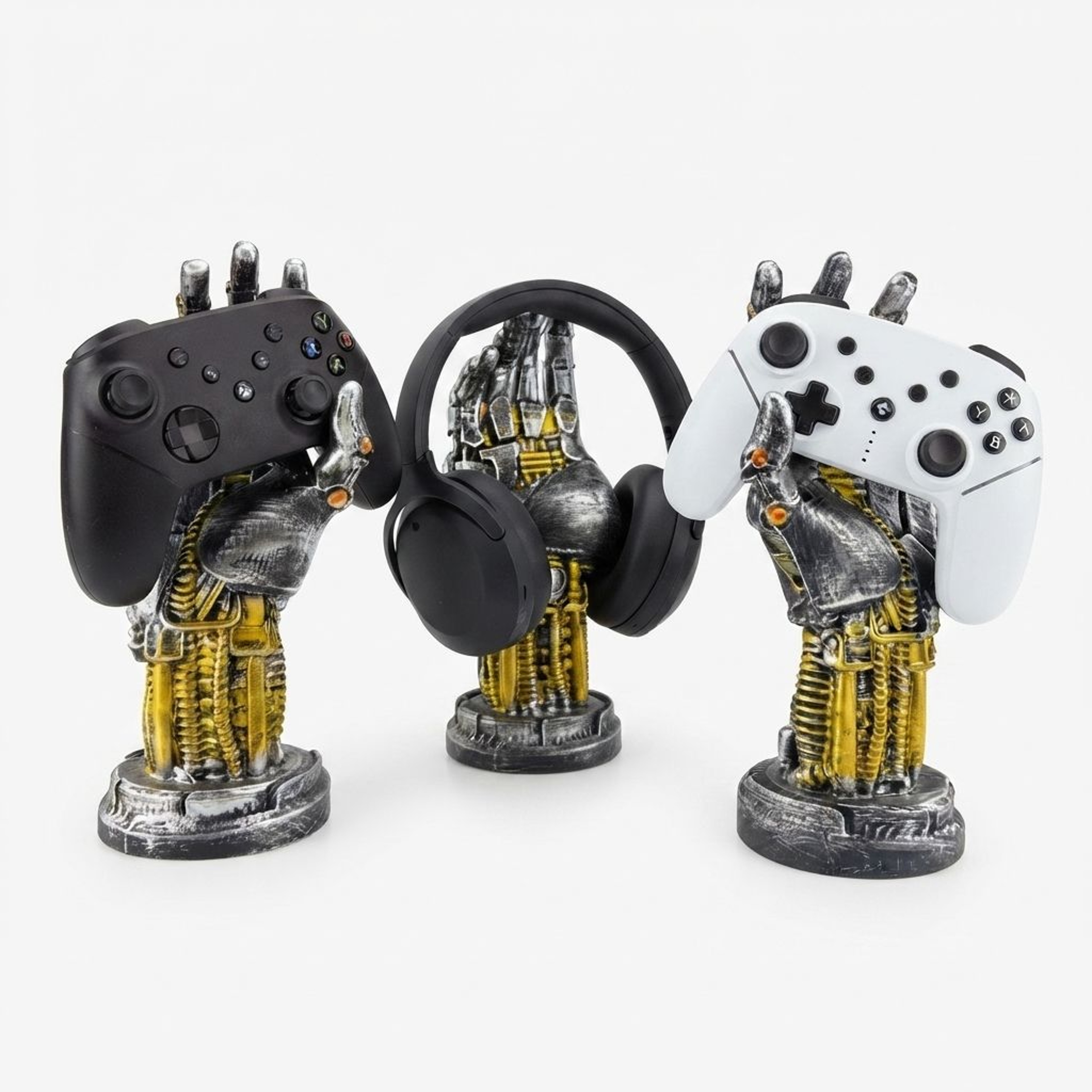 Mechanical Arm Gaming Headphone Stand Controller Holder Desk Organizer 0