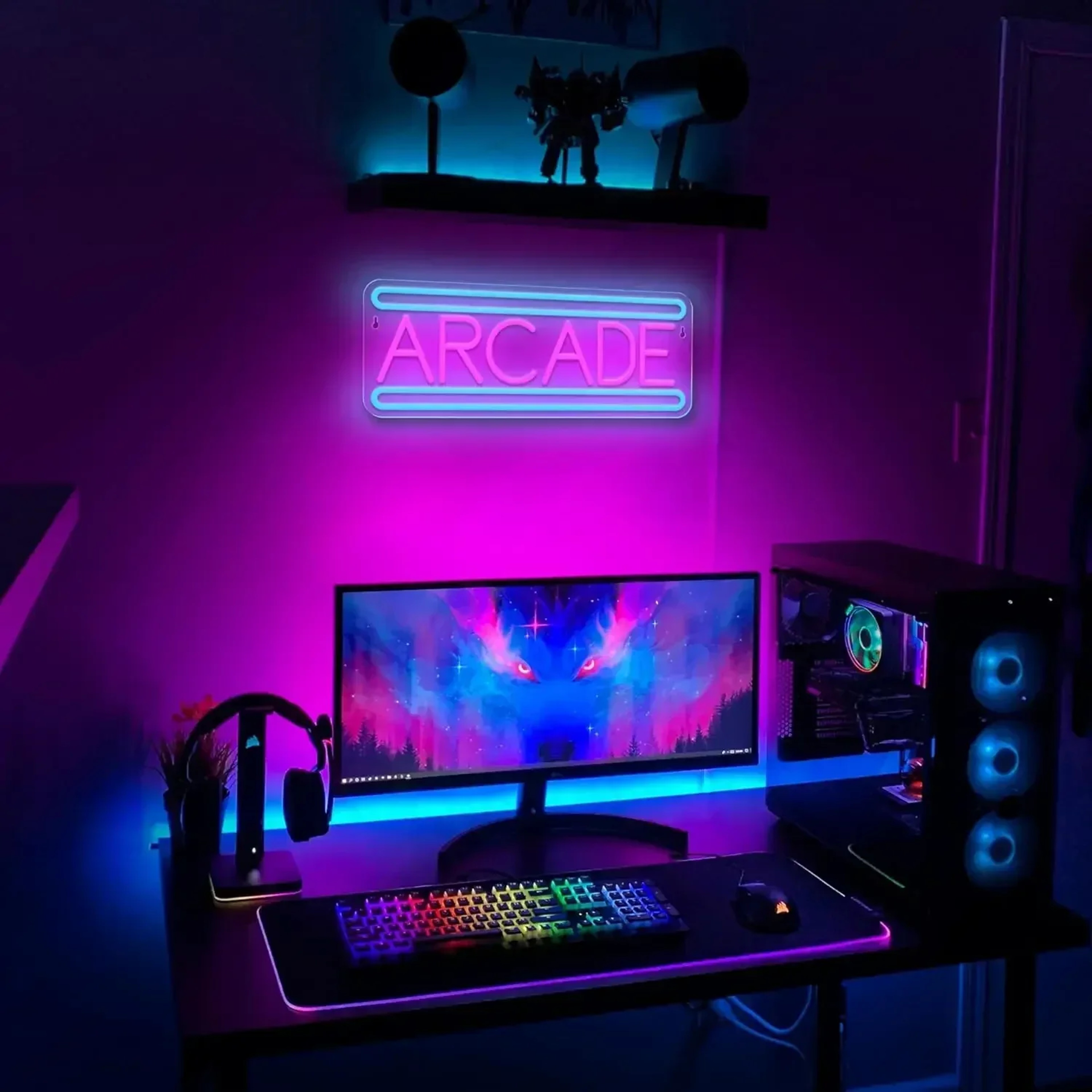 Arcade LED Neon Sign Wall Decor For Game Rooms And Parties 3