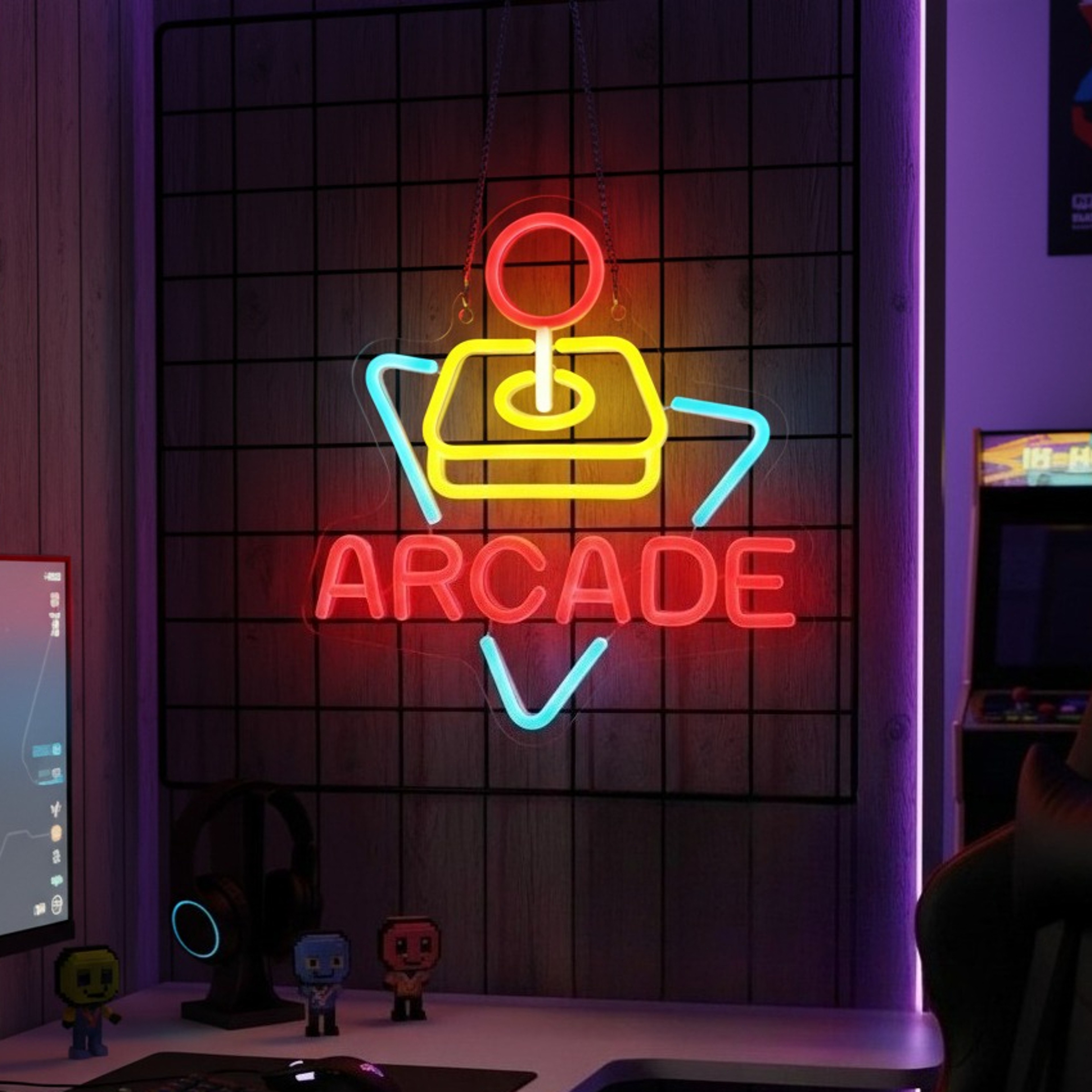 Retro Arcade Neon Sign USB Powered Wall Decor For Gaming Rooms And Bars 0