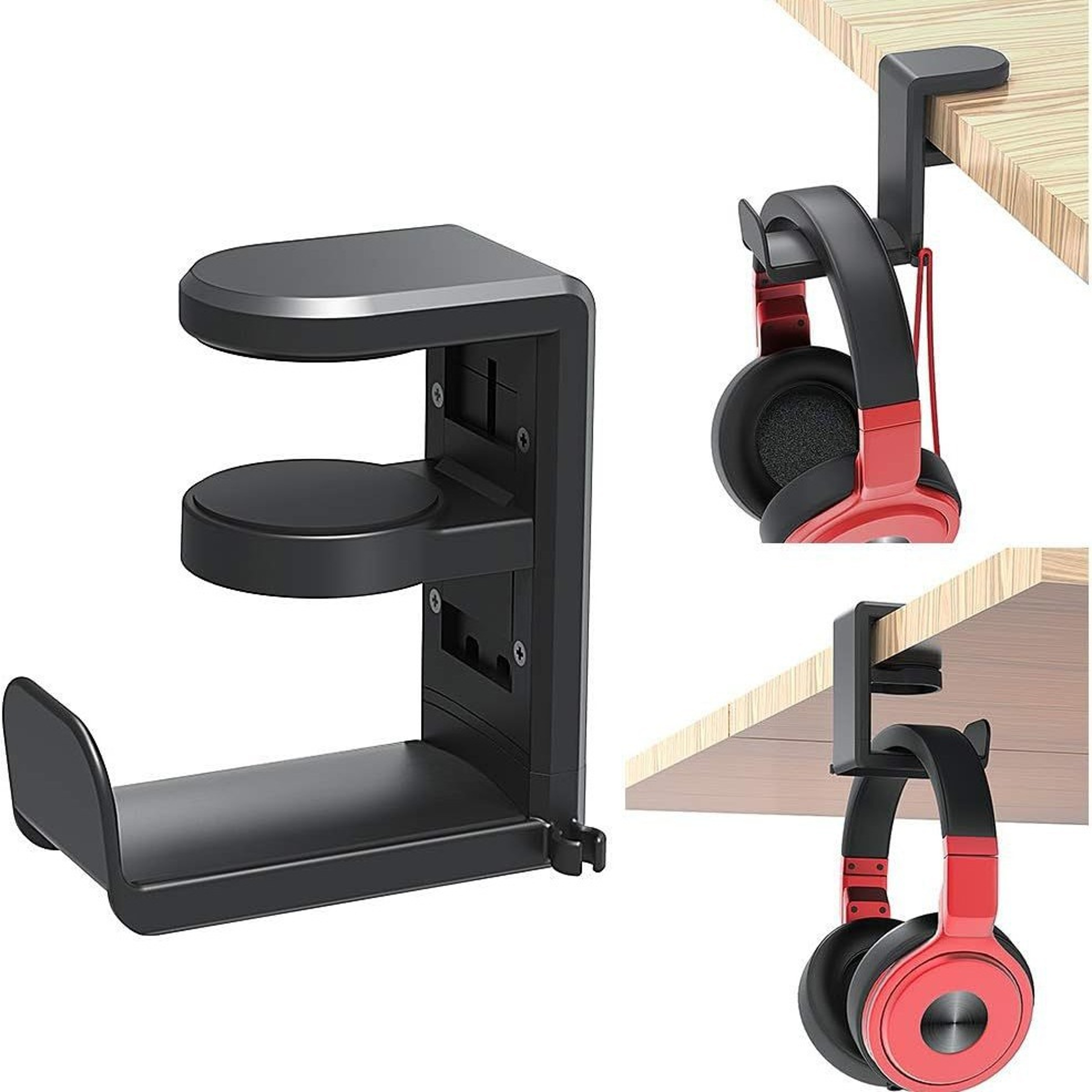 Rotating Headphone Stand Desk Holder For Gaming Headsets And Cable Organization 2