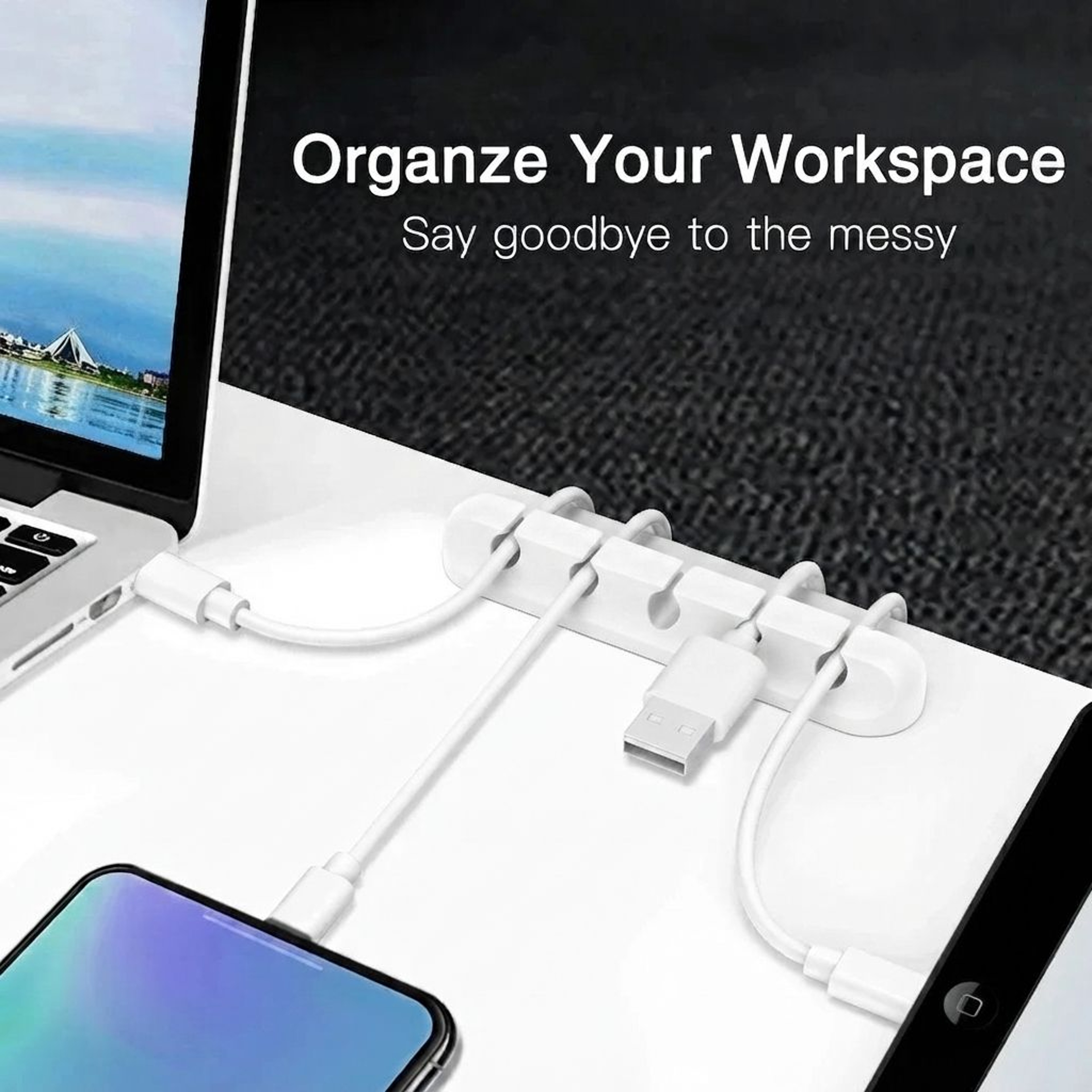 Silicone USB Cable Organizer Cable Holder Clips For Desk And Charging Accessories 1