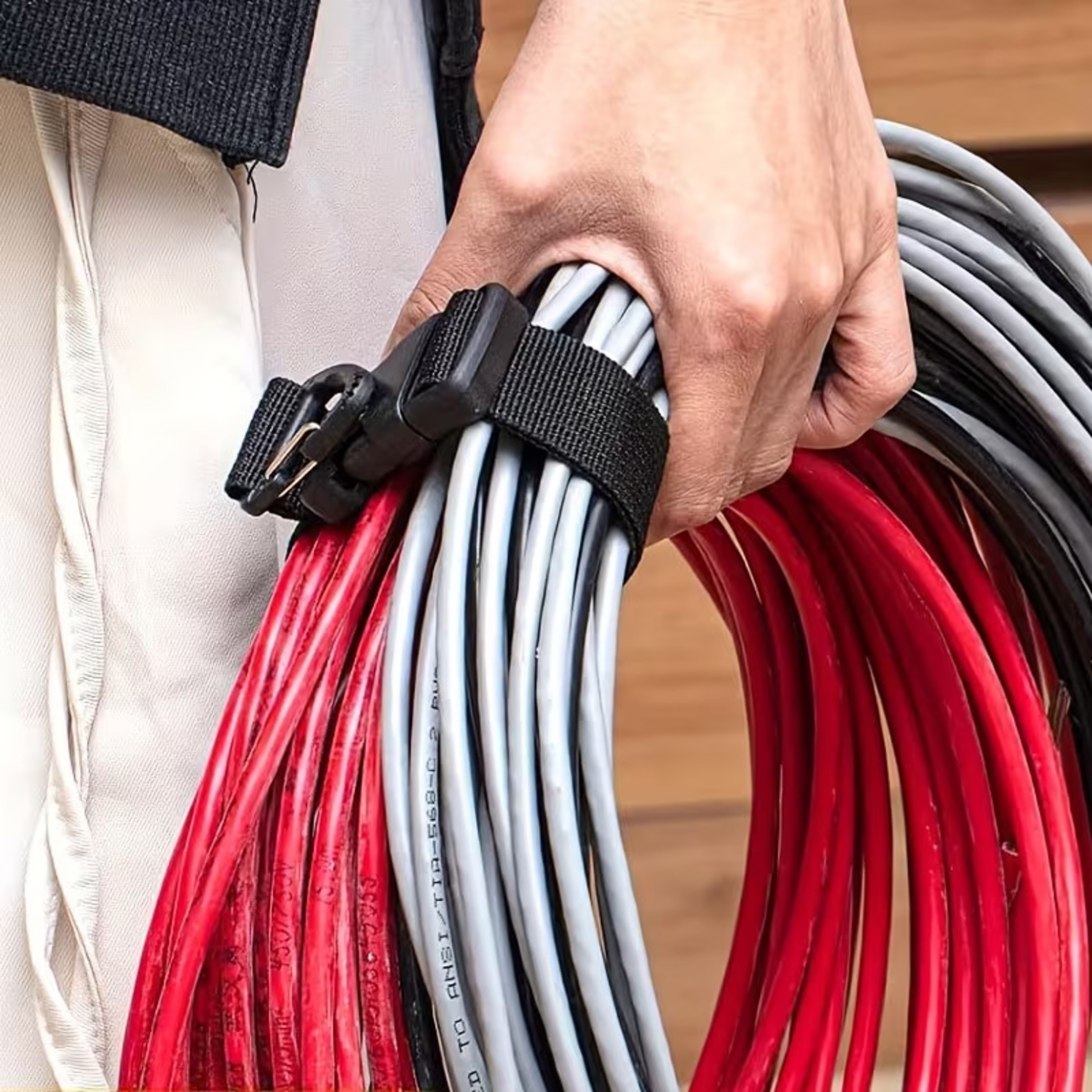 Adjustable Extension Cord Organizer Strap Heavy Duty Cable Storage Holder For Garage 3