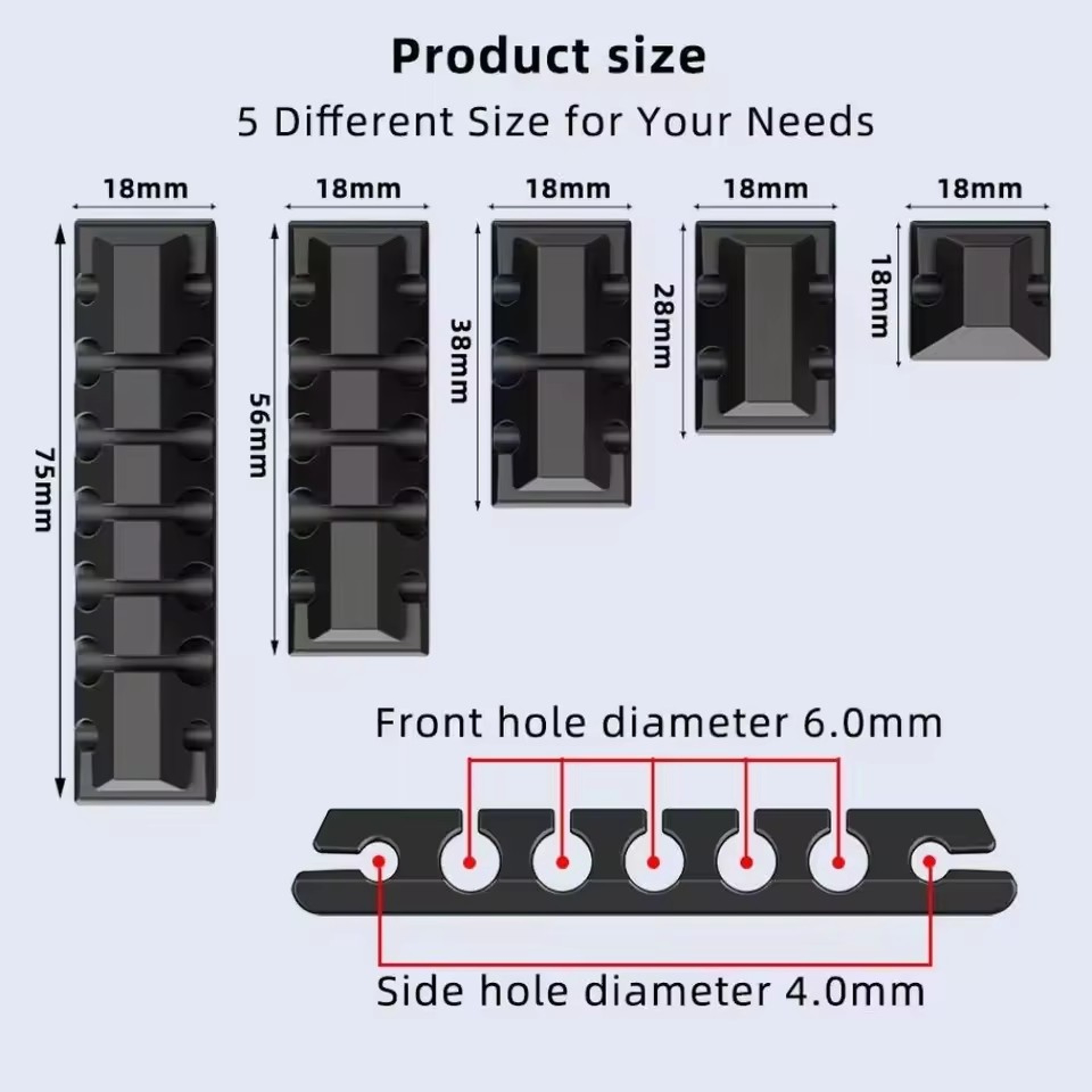 Silicone Cable Organizer USB Cable Winder And Cord Management Clips 3