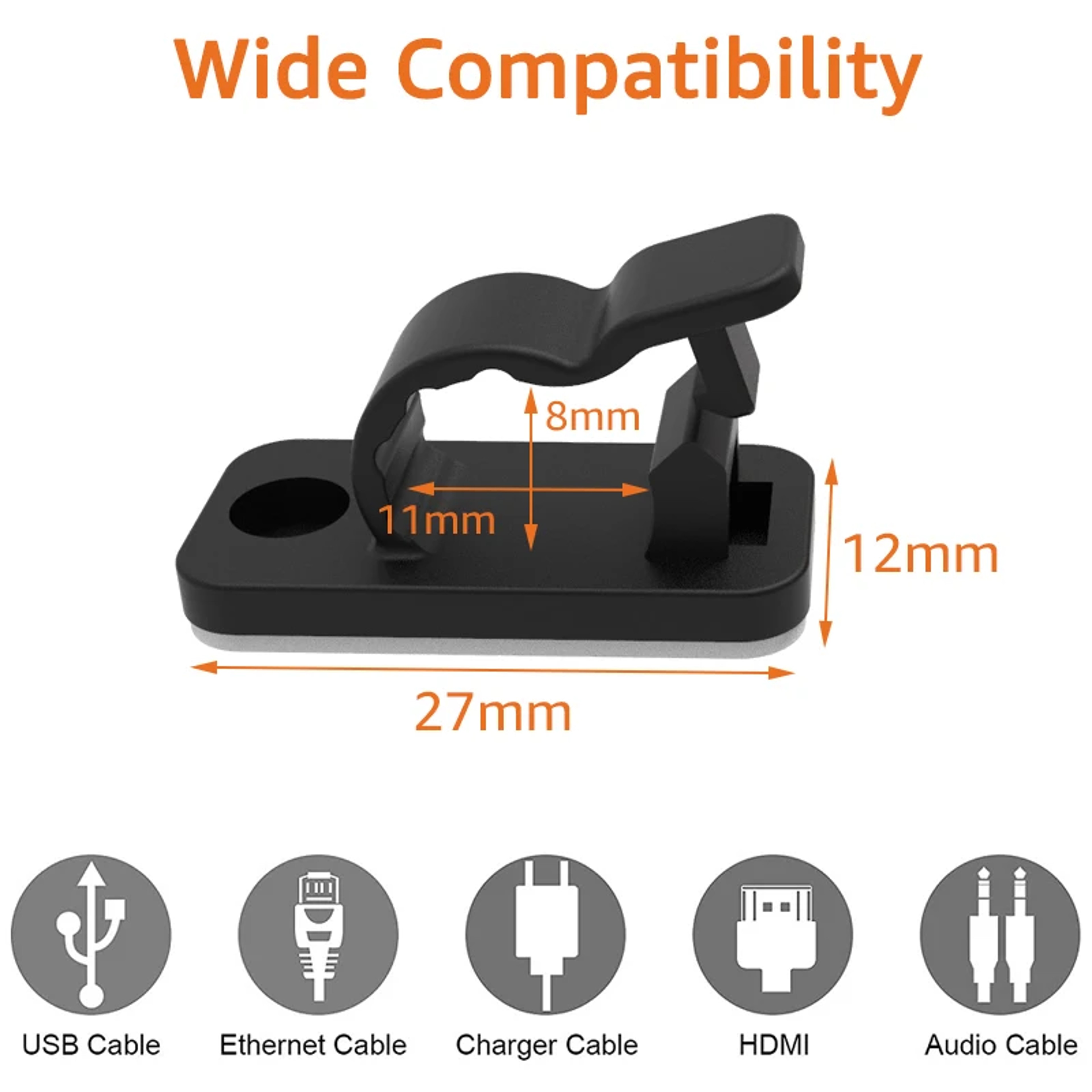 Cable Organizer Clips For Desk And Wall Mounted Cord Management Holder 4