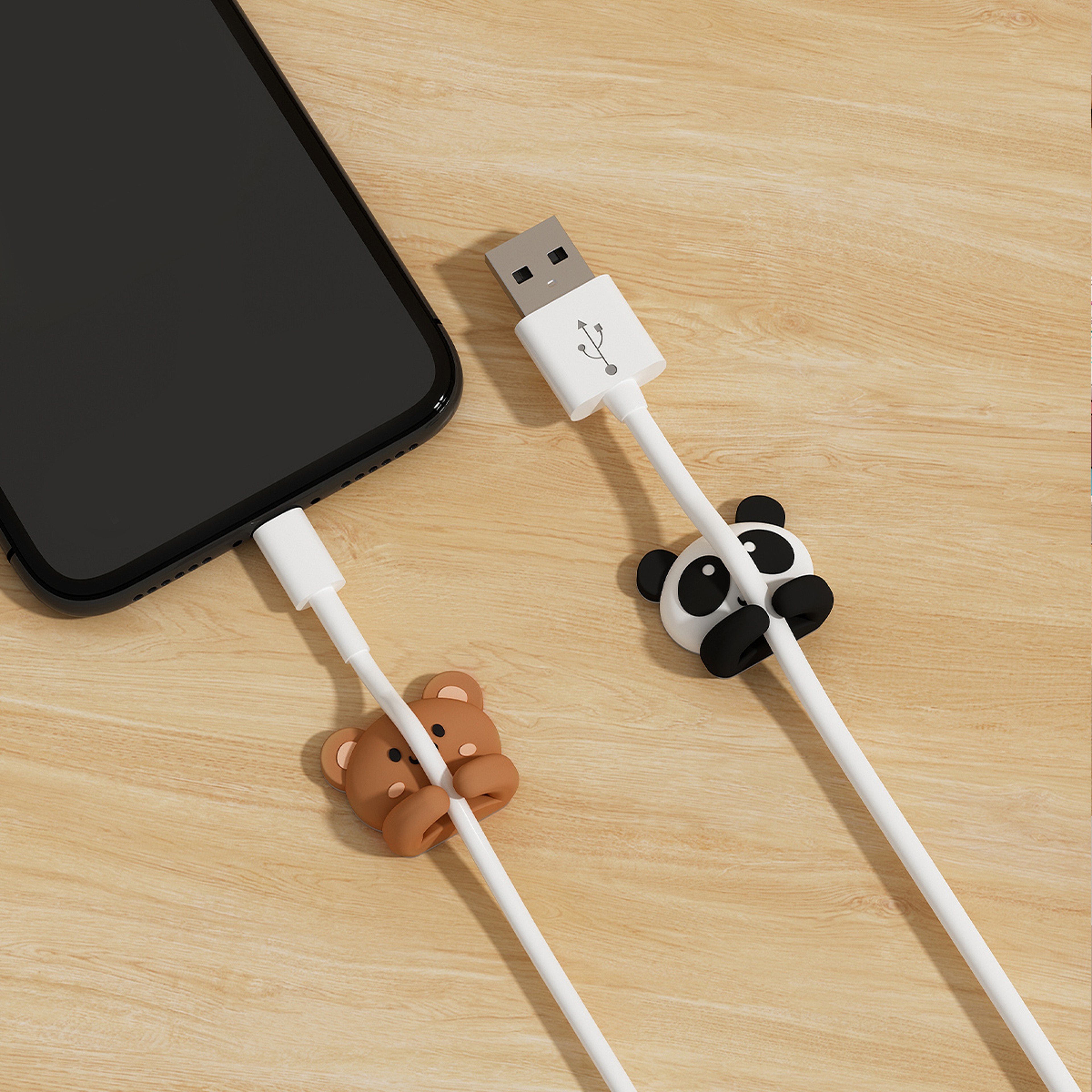 Cute Cartoon Cable Organizer Clips Self Adhesive Wire Holder For Desk And Earphones 4