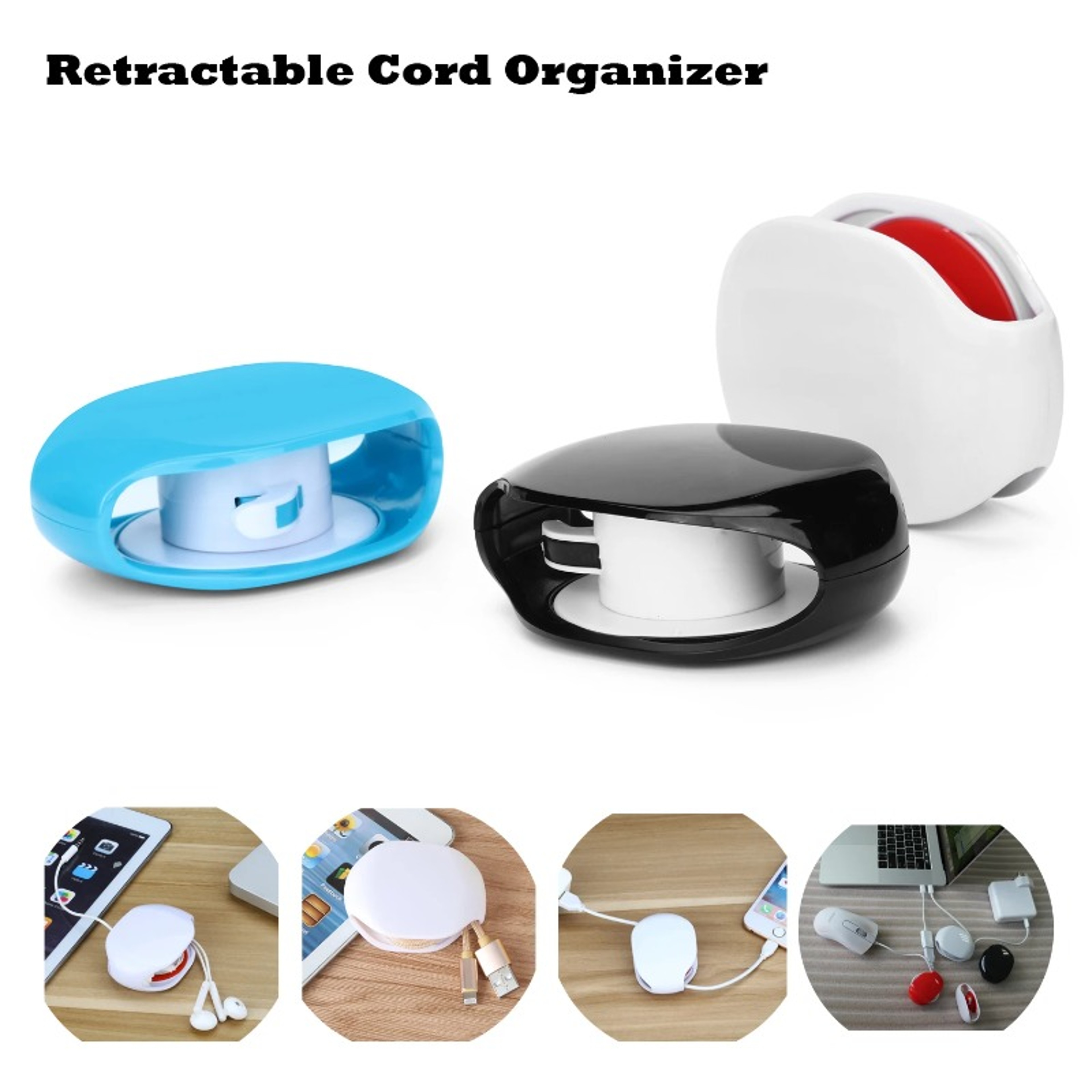 Portable Automatic Cable Organizer Retractable Wire Holder For USB And Headphone Cables 1