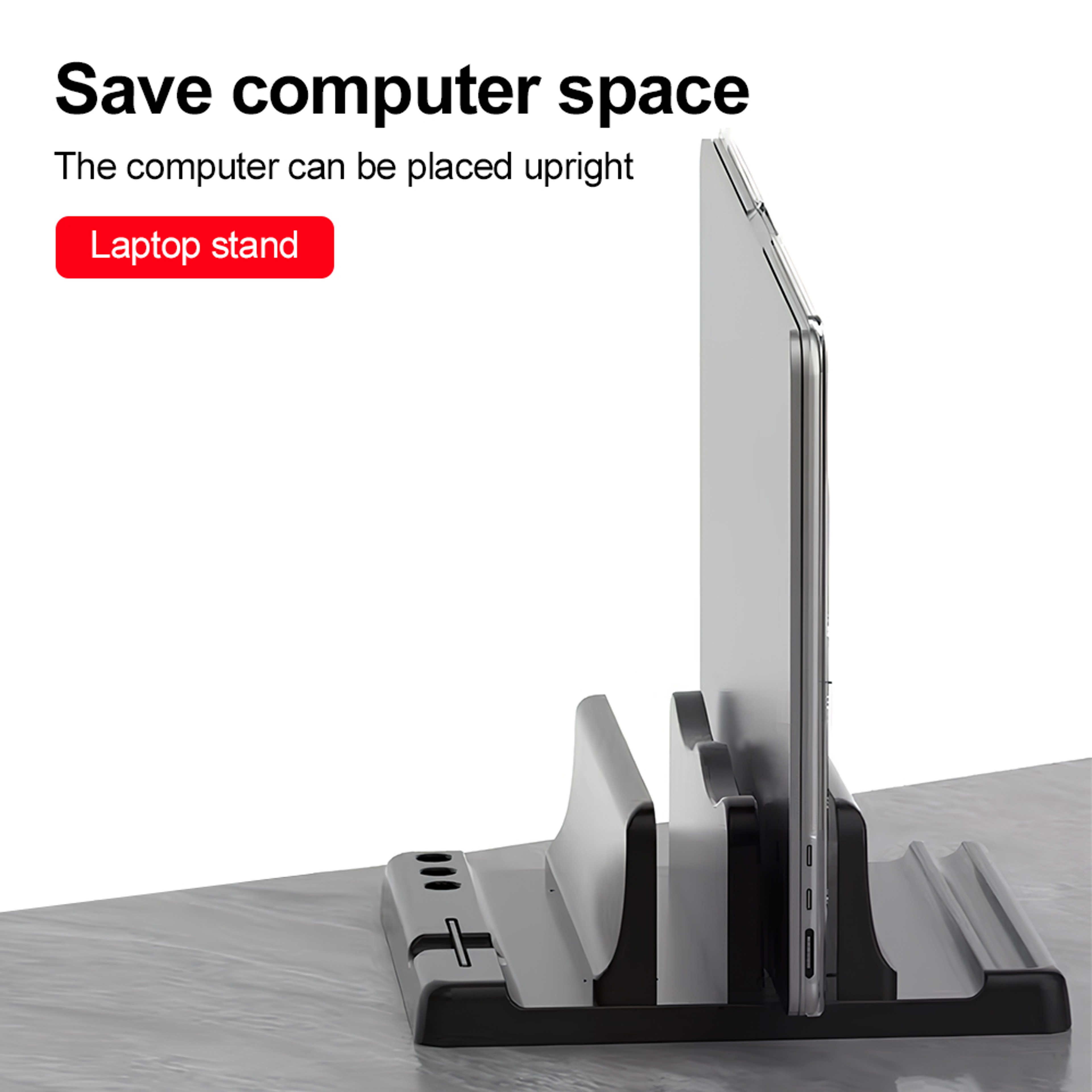 Adjustable Vertical Laptop Stand Holder Space Saving Desktop Organizer – view 3