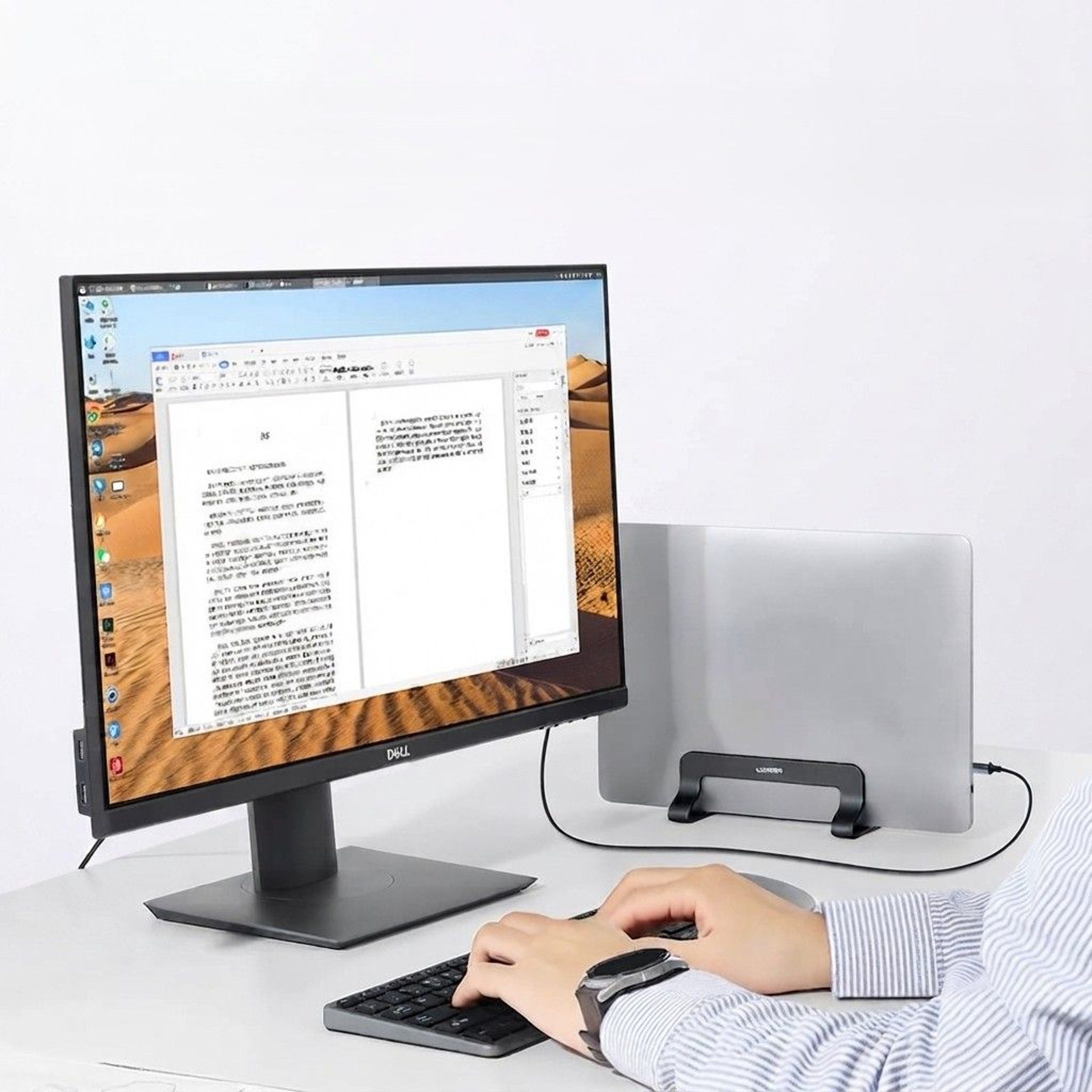 Vertical Laptop Stand Aluminum Holder For MacBook Pro Air Tablet And Phone 0