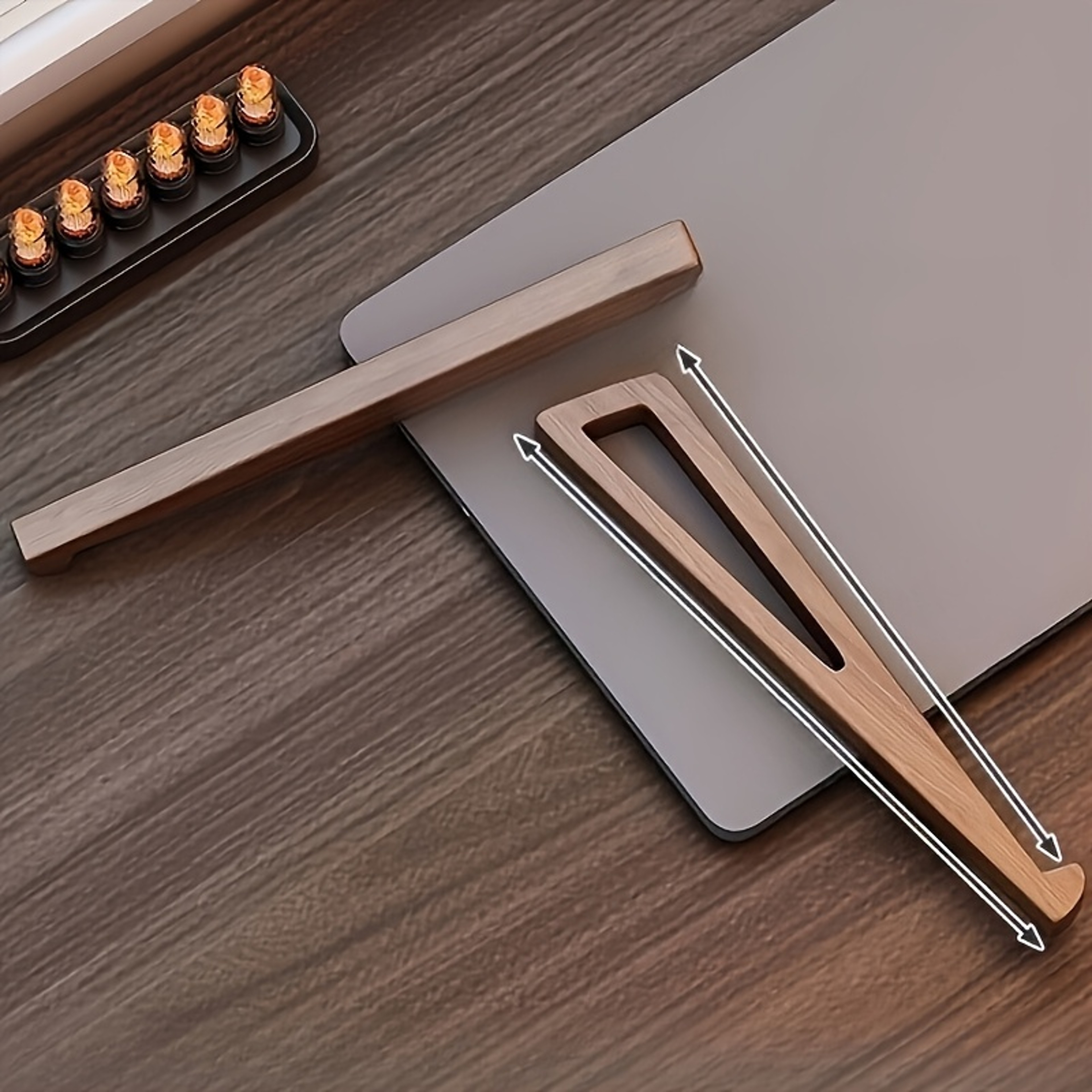 Ergonomic Foldable Wooden Laptop Stand With Cooling Ventilation Design 3