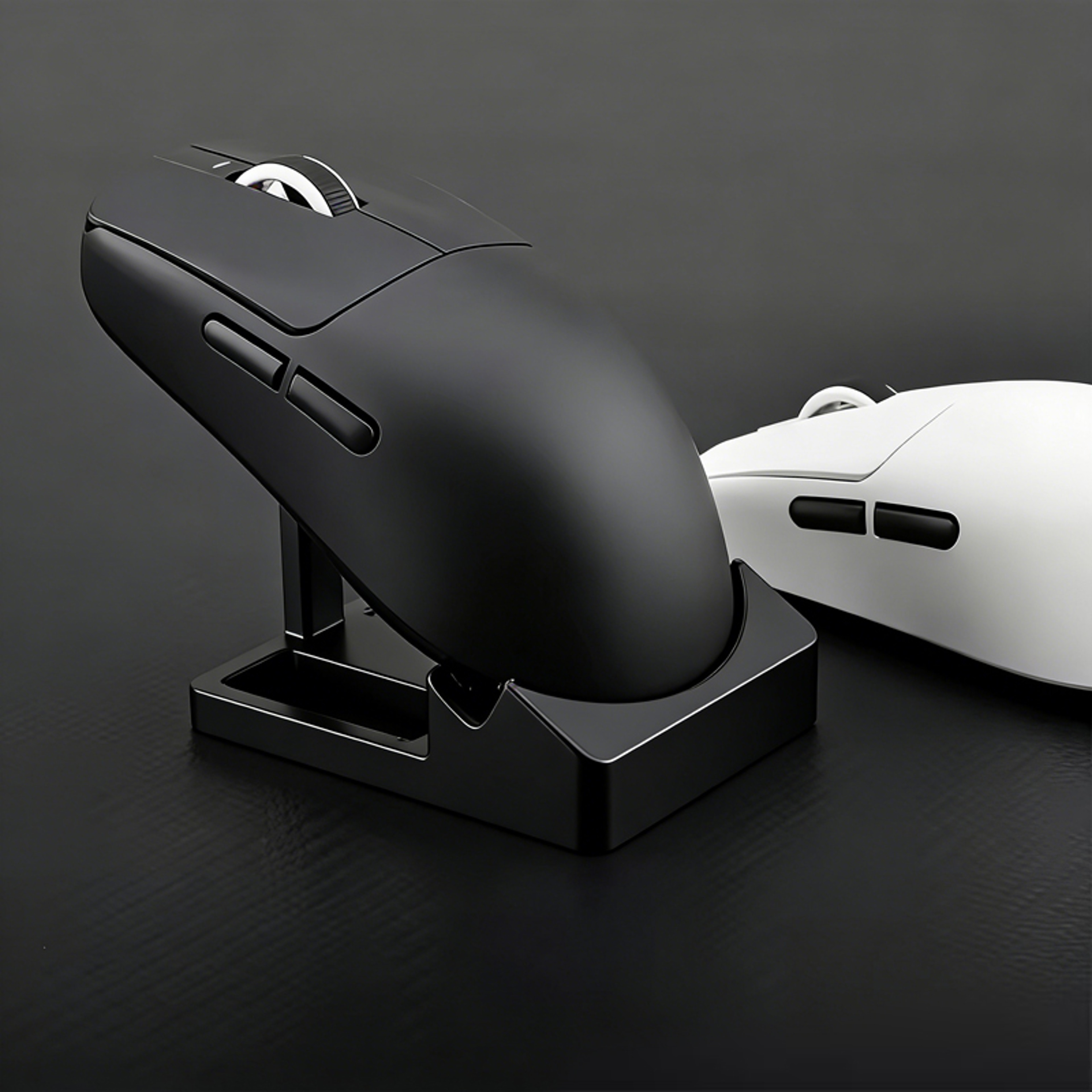 Adjustable Acrylic Mouse Display Stand And Keyboard Holder For Organized Desk Setup 2