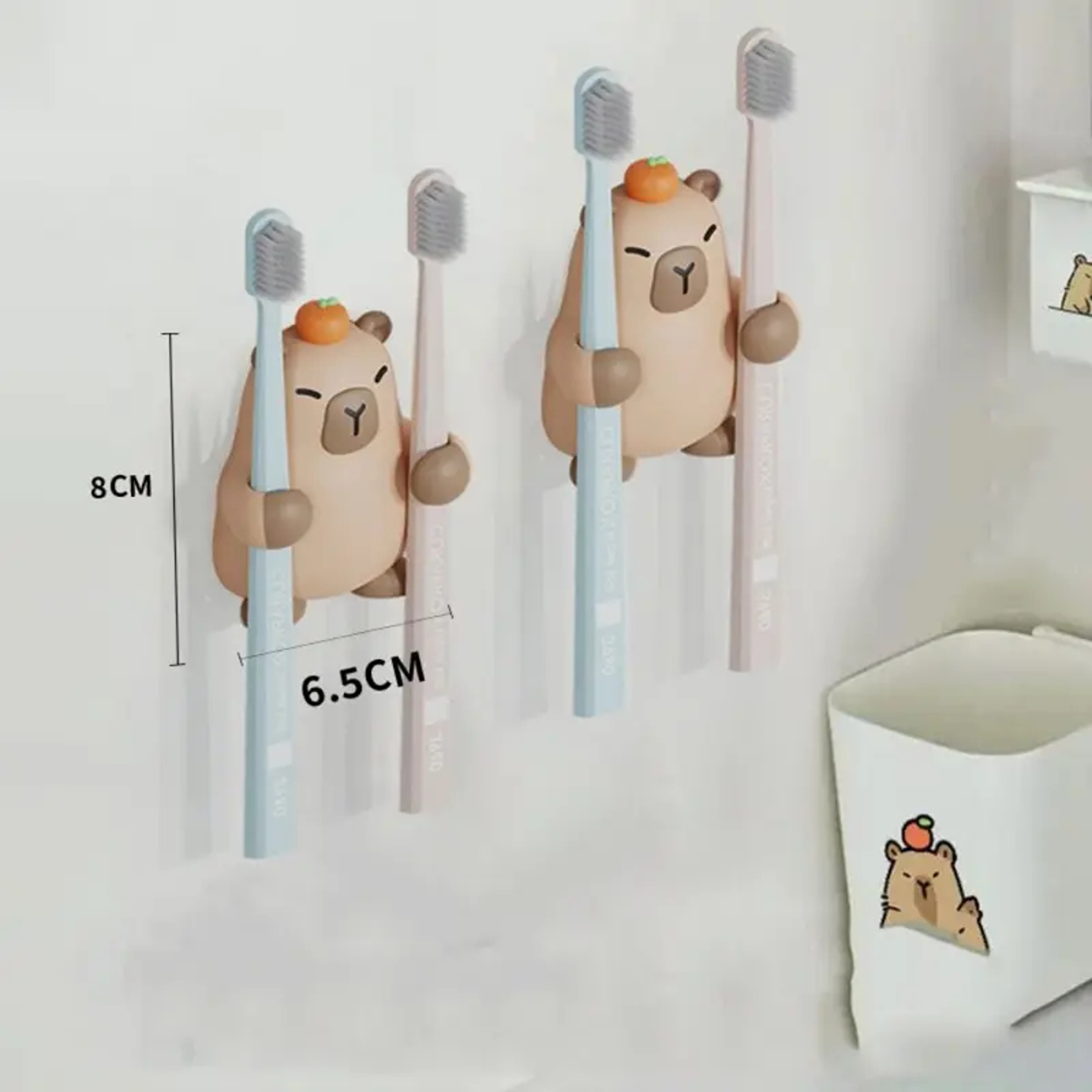 Capybara Toothbrush Holder Bathroom Storage Rack With Drainage Design 4