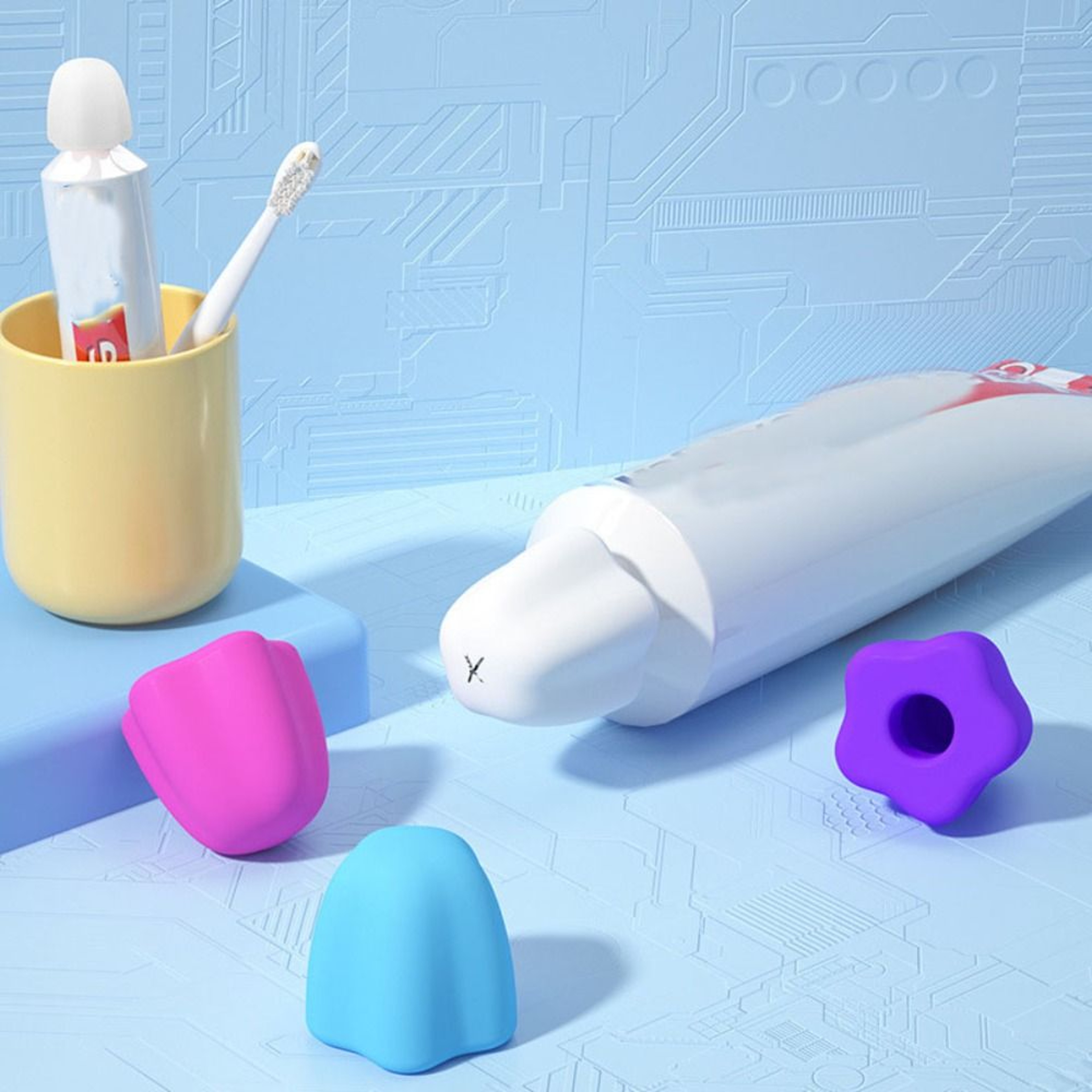 Silicone Self Closing Toothpaste Cap Dustproof Squeezer Dispenser – view 3