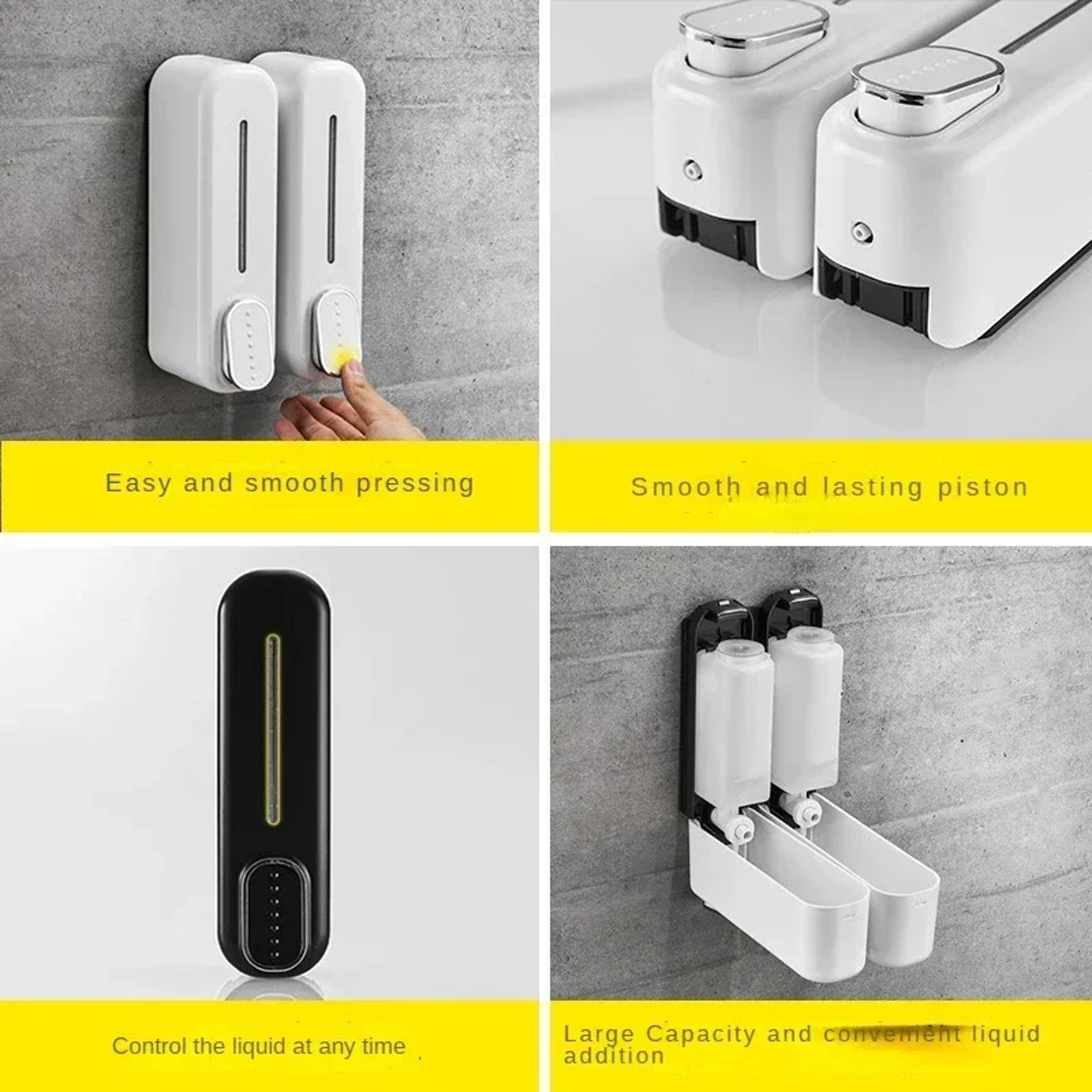 Wall Mount Soap Dispenser Manual Shampoo and Liquid Soap Dispenser for Bathroom – view 5