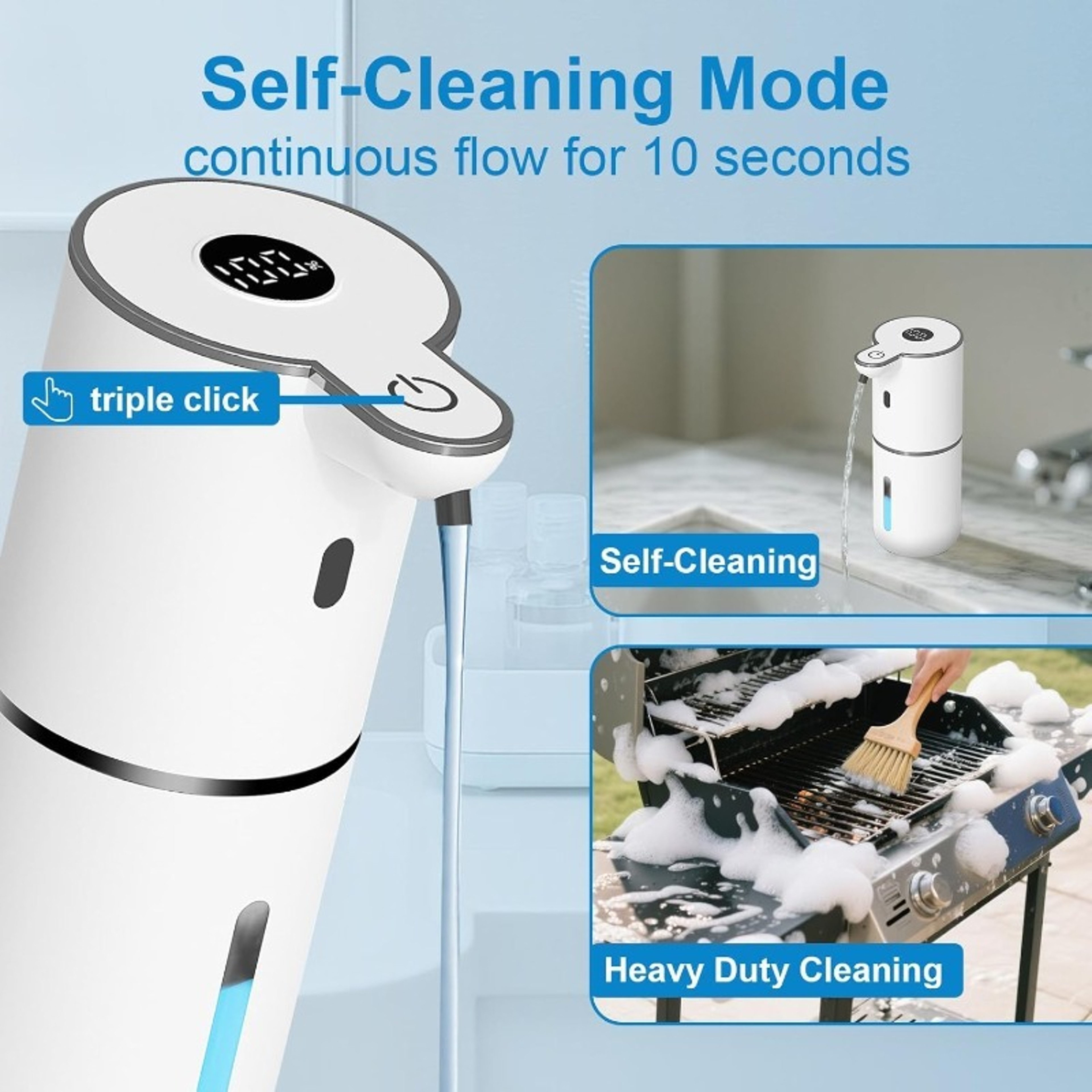 Automatic Foam Soap Dispenser Wall Mounted USB Rechargeable Touchless Hand Wash Dispenser 4
