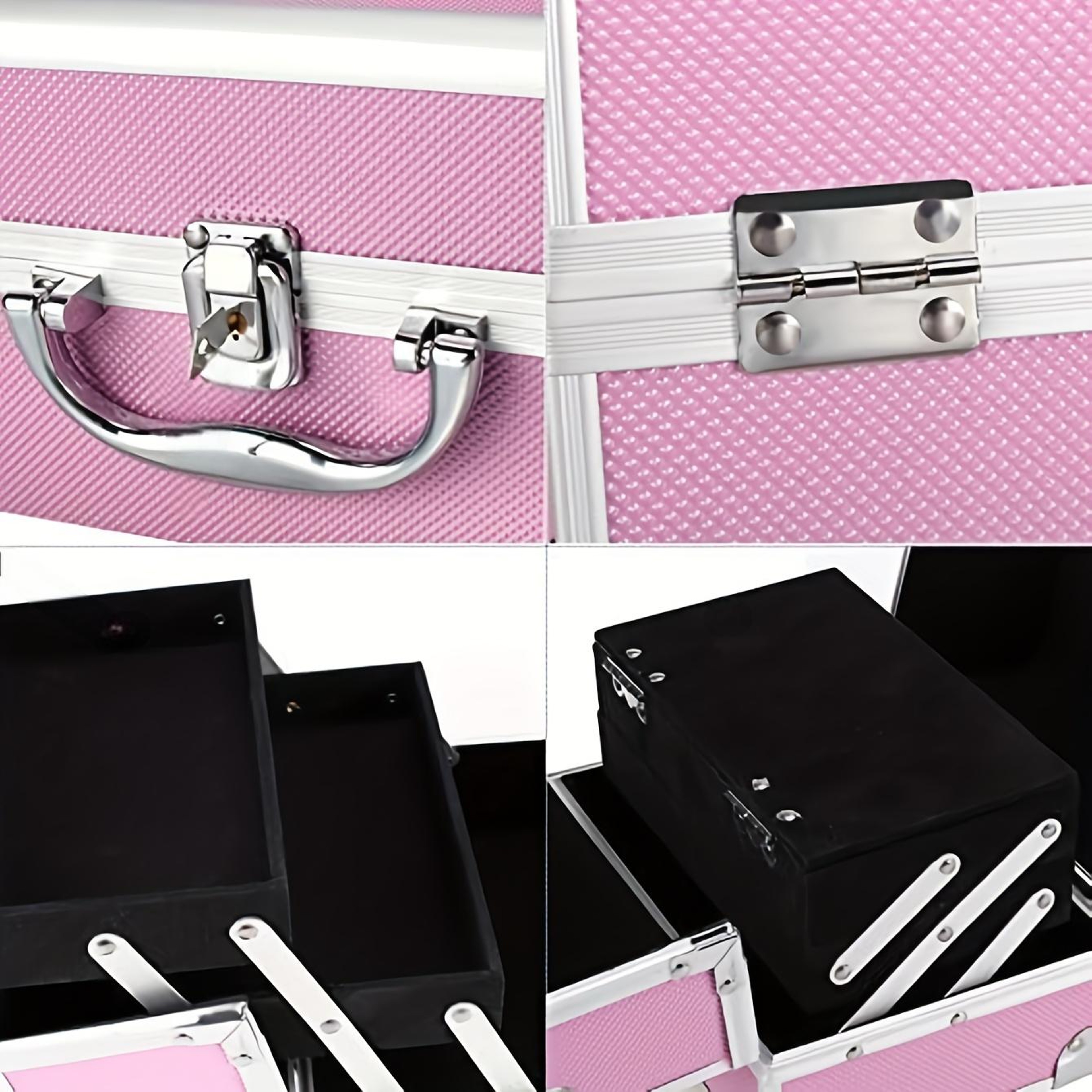Portable Makeup Case with Mirror and Lock Secure Cosmetic Organizer for Travel and Beauty Professionals – view 3