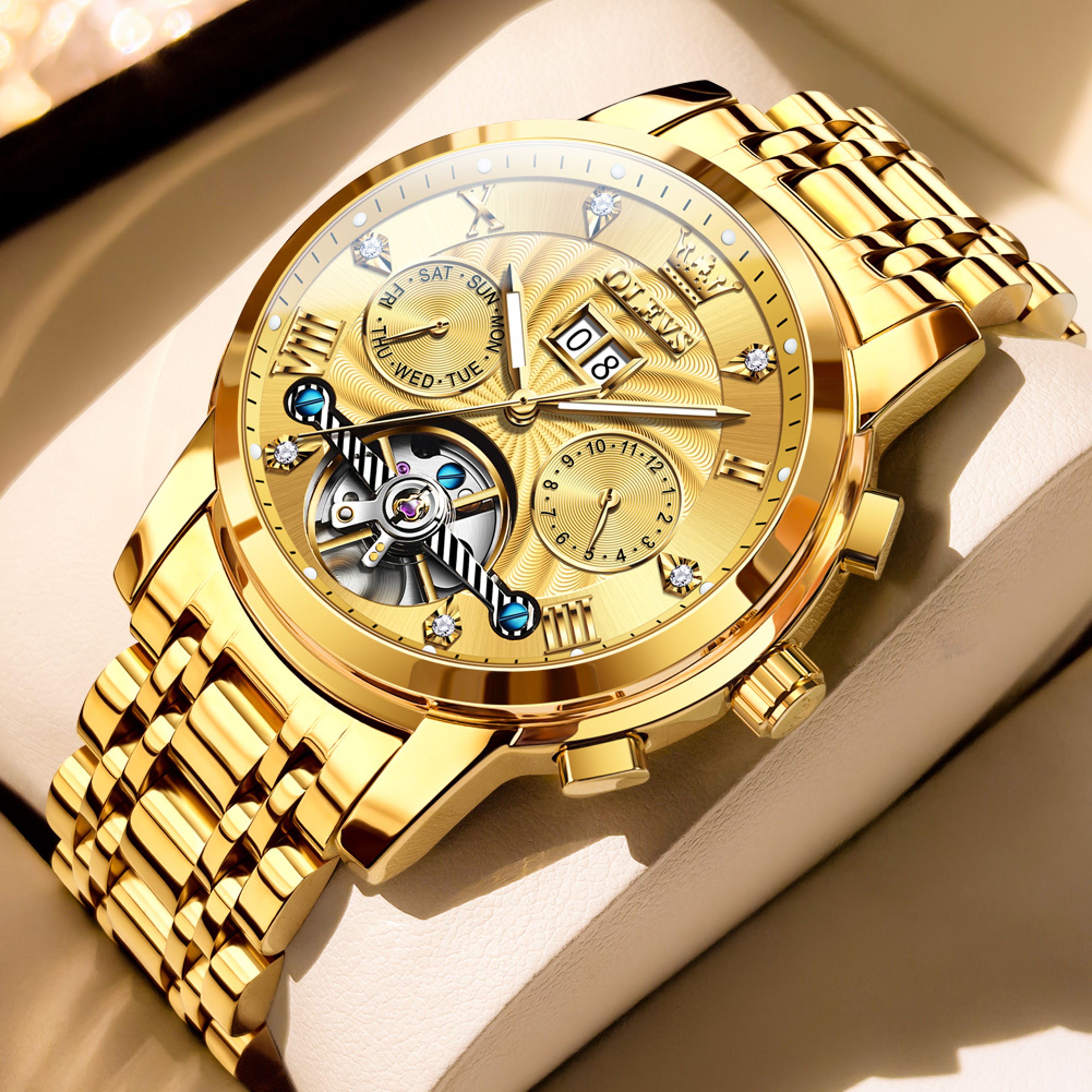 Automatic Mechanical Watch For Men With Skeleton Dial And Luminous Display 15