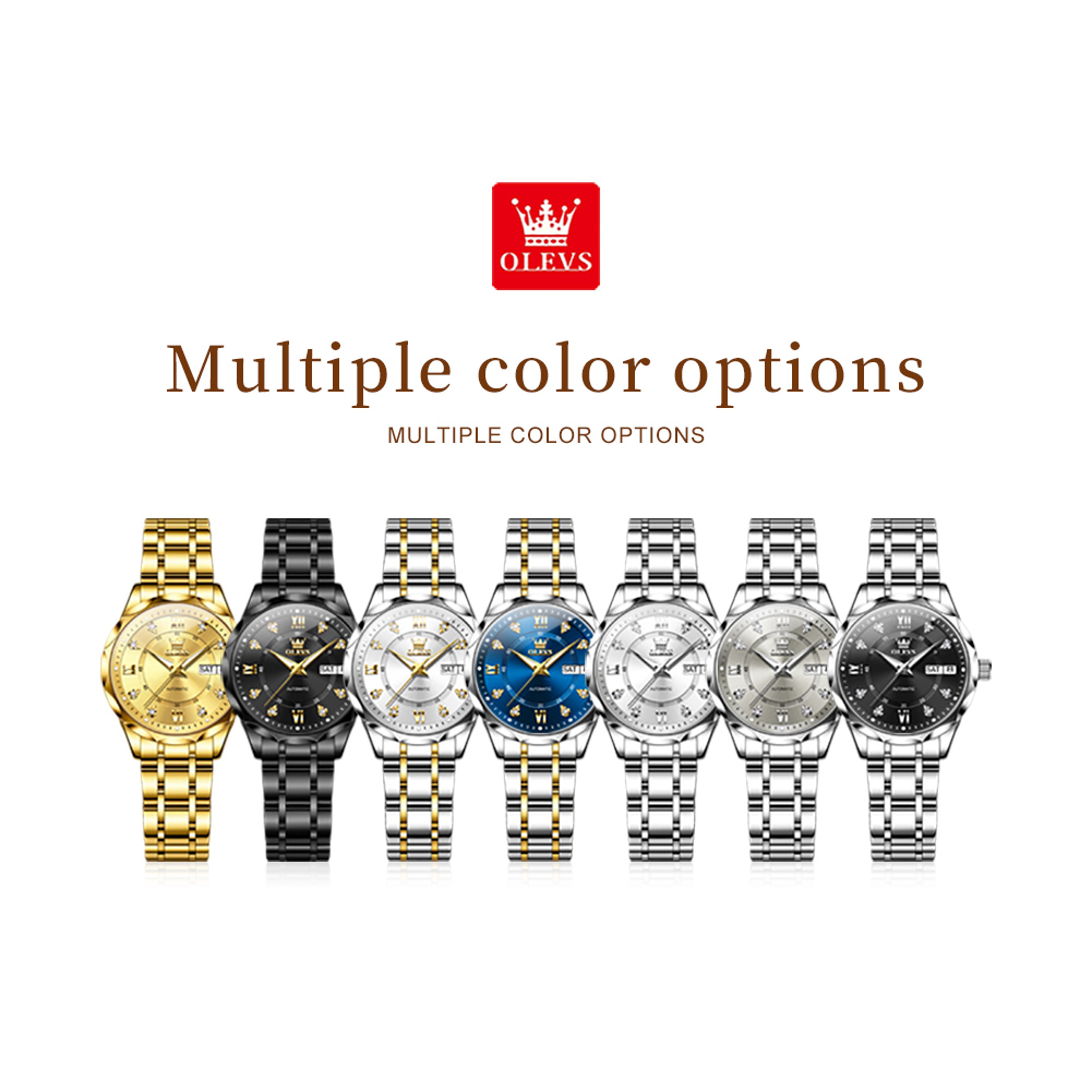 Elegant Automatic Mechanical Watch For Women With Grey Double Scale Dial Waterproof Date 5