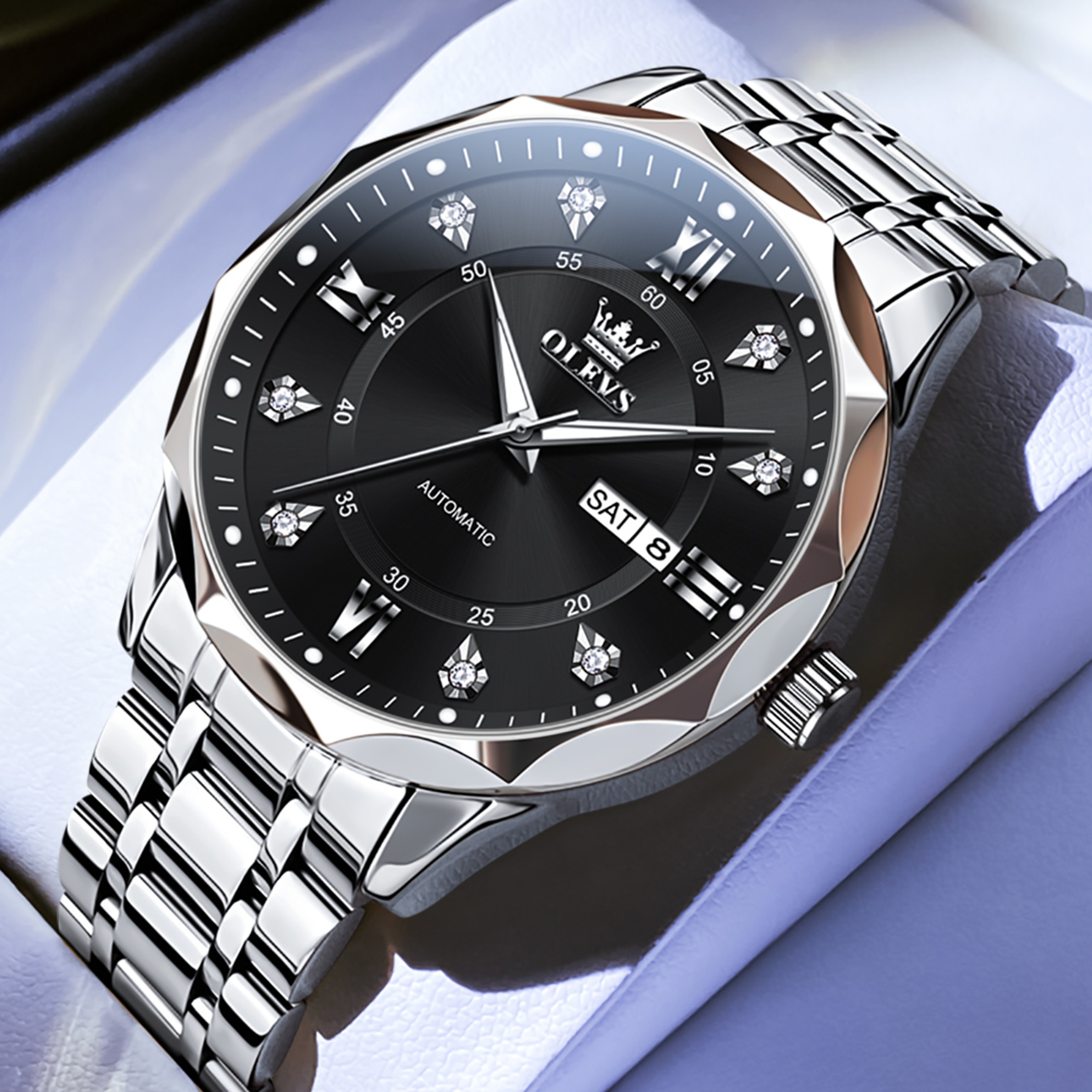 Luxury Automatic Mechanical Mens Watch With Luminous Date Display And Waterproof Business Style 8